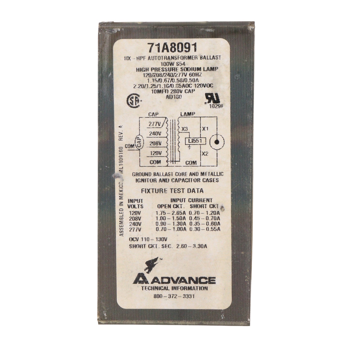 Advance 71A8071-001D