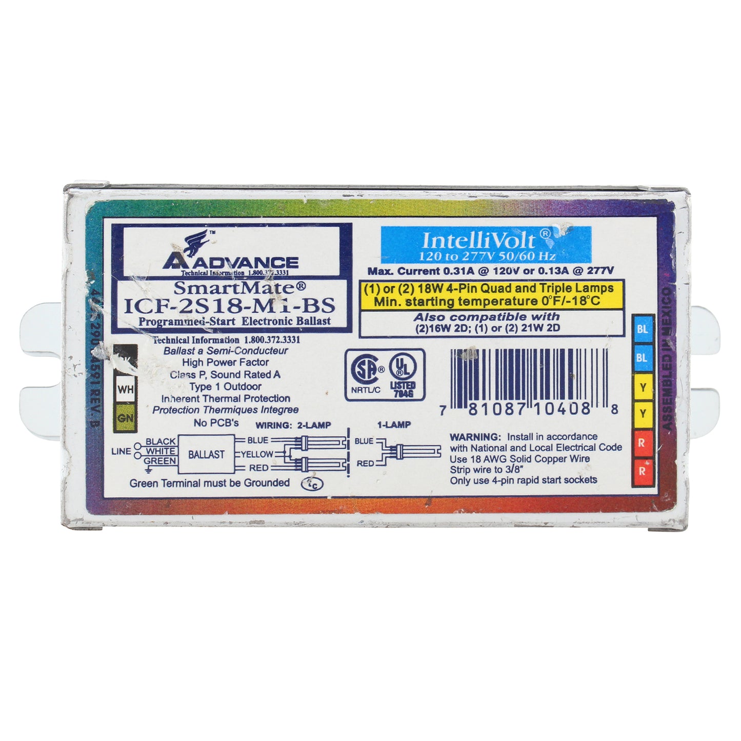 Advance Ballast ICF-2S18-M1-BS