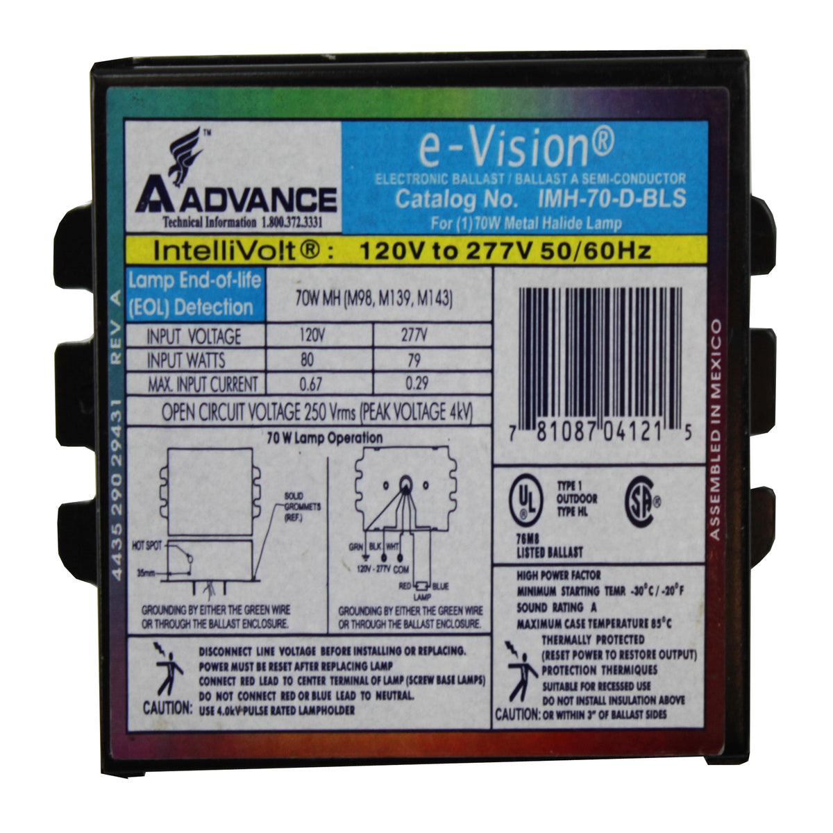 Advance Ballast IMH-70-D-BLS