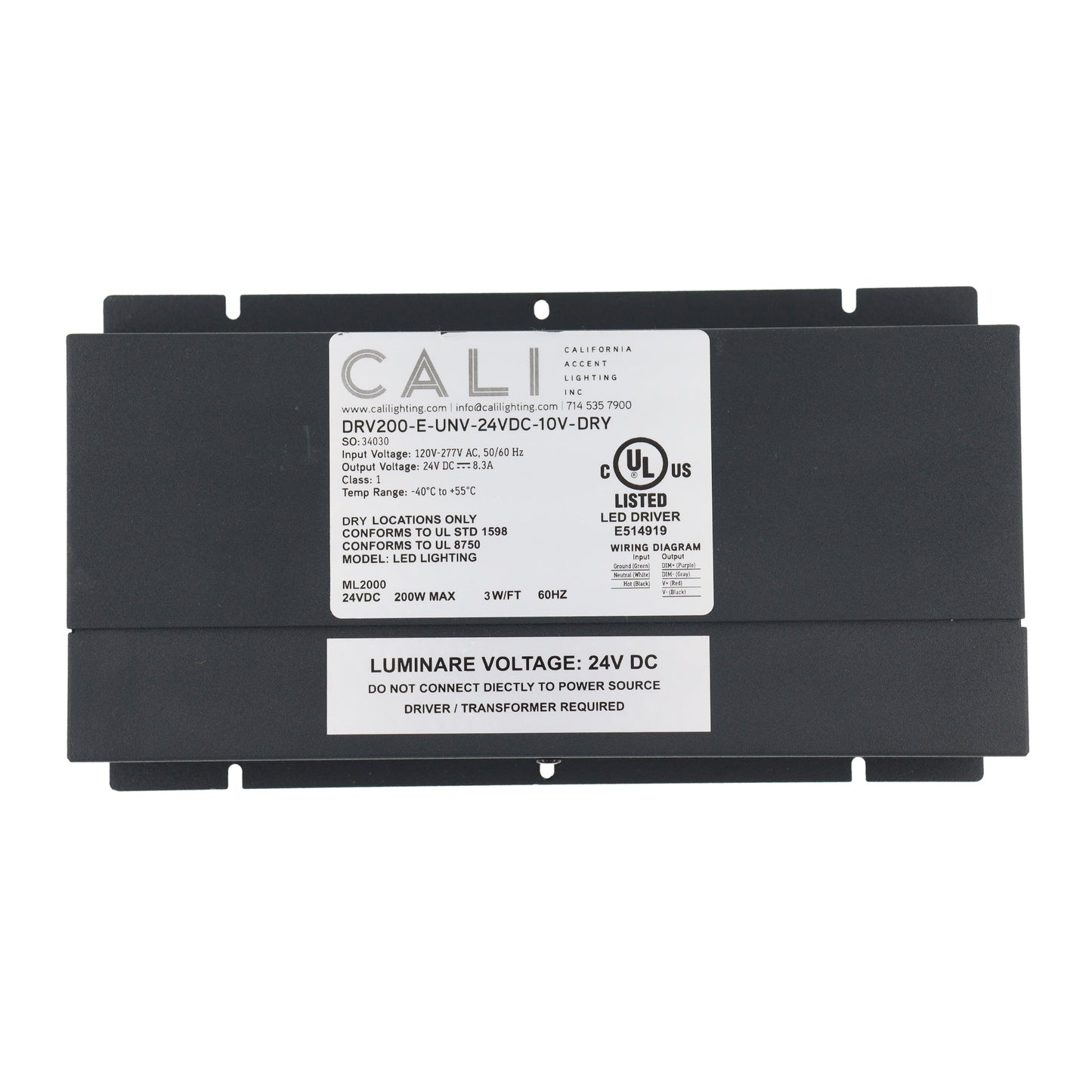 California Accent Lighting DRV200-E-UNV-24VDC-10V-DRY