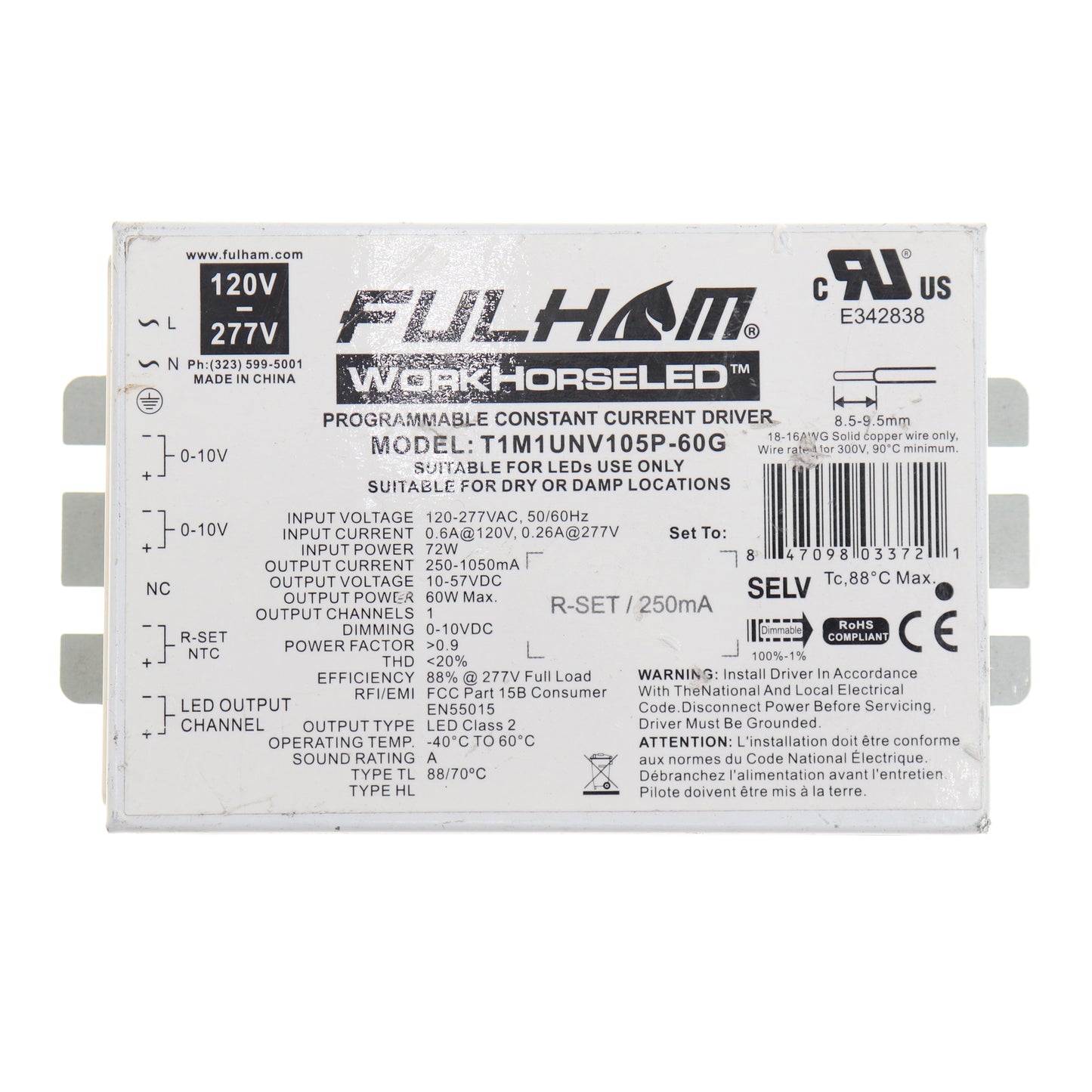 Fulham T1M1UNV105P-60G
