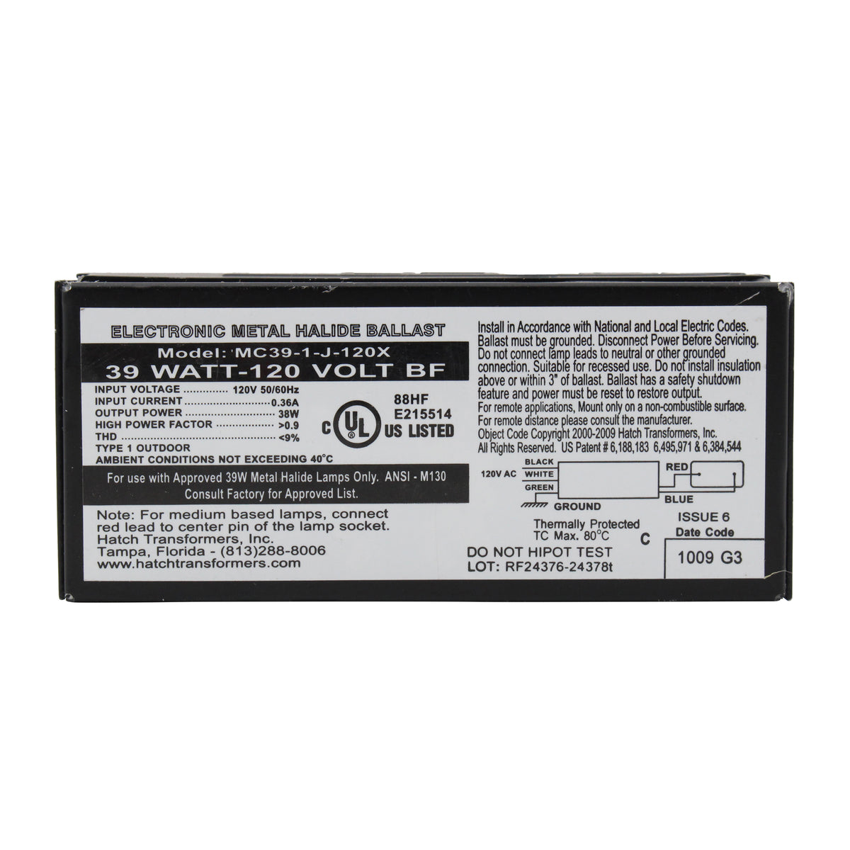 Hatch Lighting MC39-1-J-120X