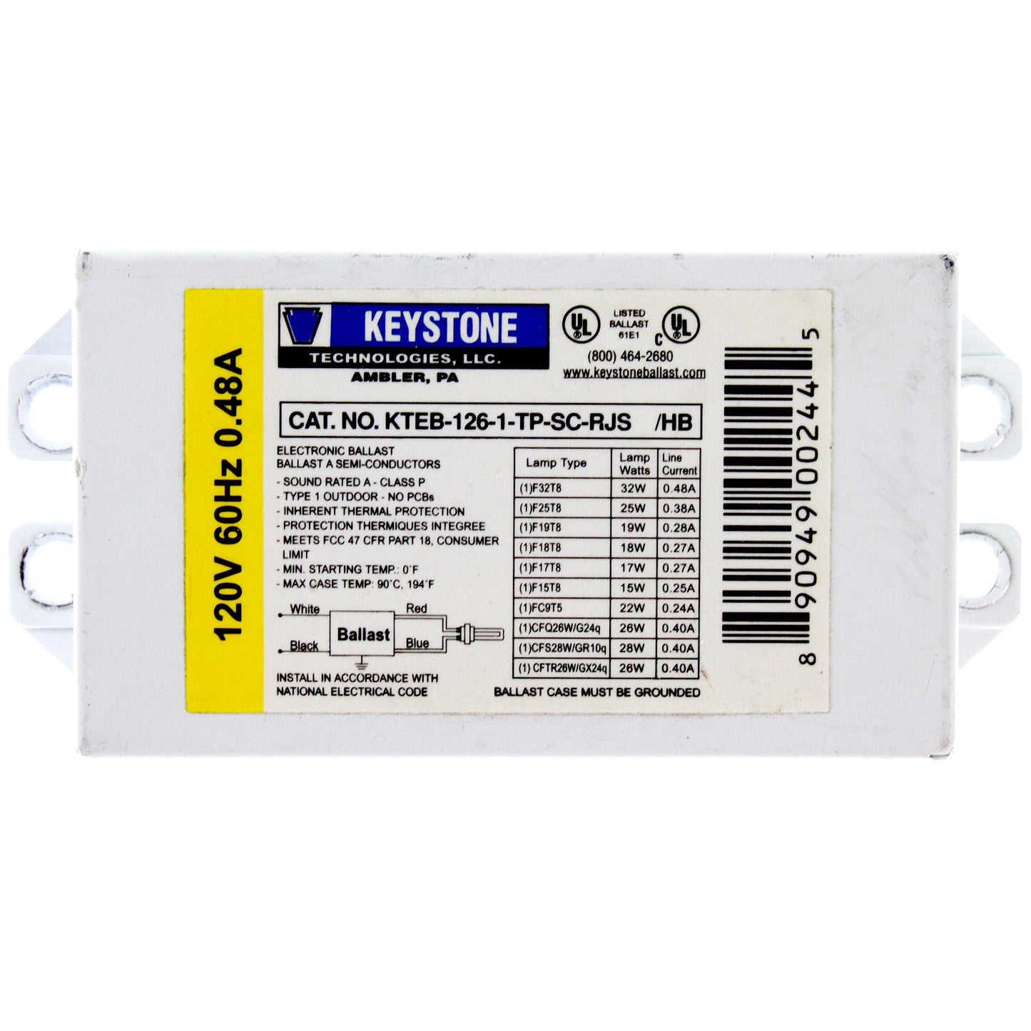Keystone Technologies KTEB-126-1-TP-SC-RJS