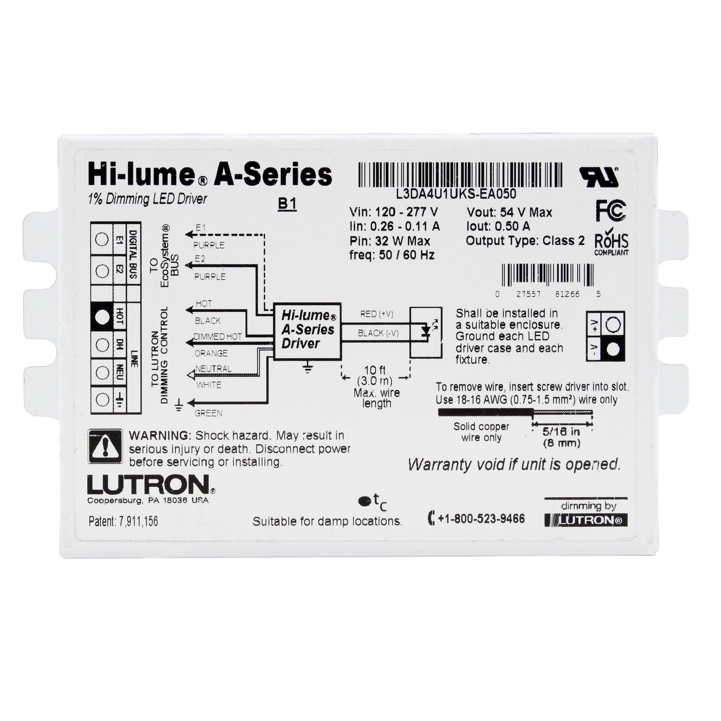 Lutron L3DA4U1UKS-EA50