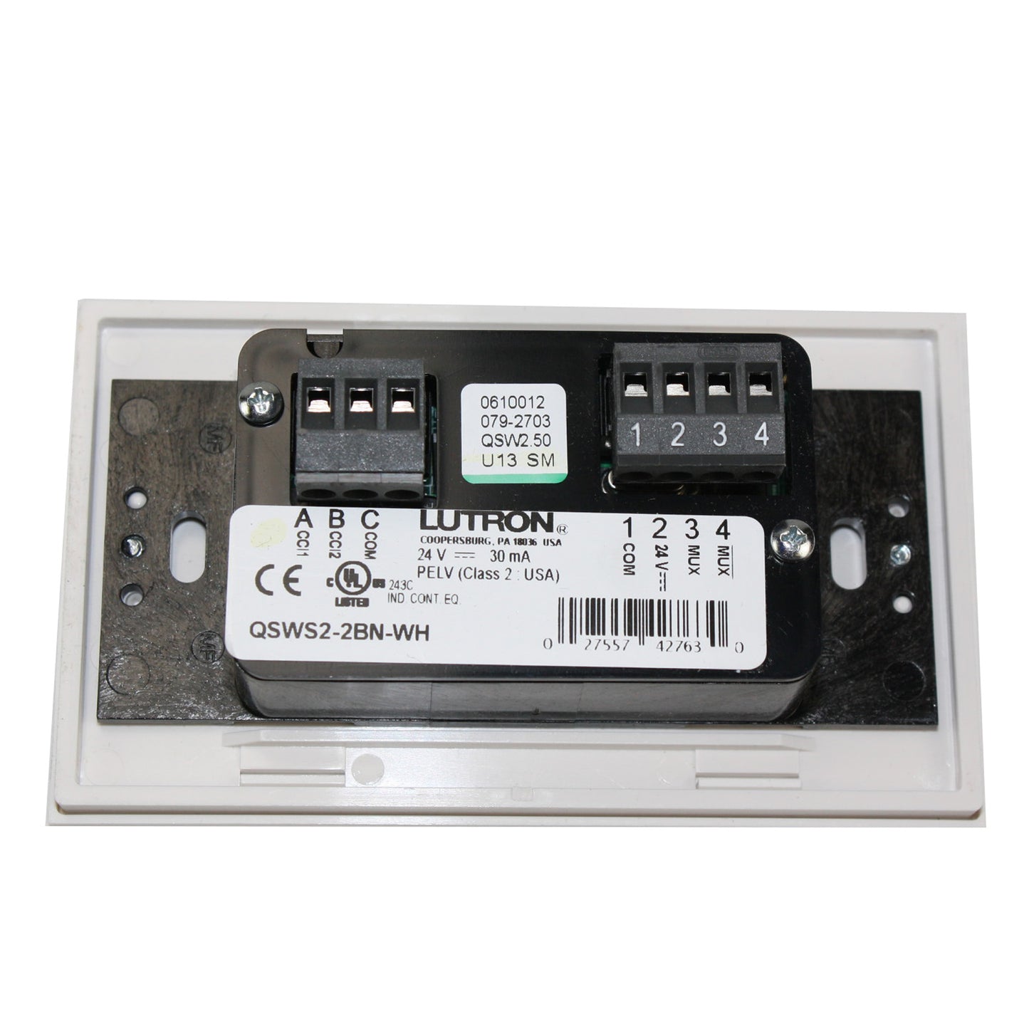 Lutron QSWS2-2BN-WH