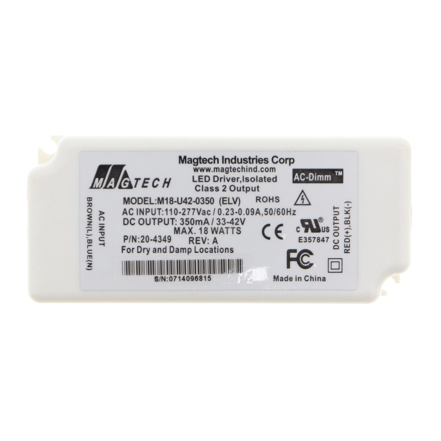 Magtech Industries Corporation M18-U42-0350