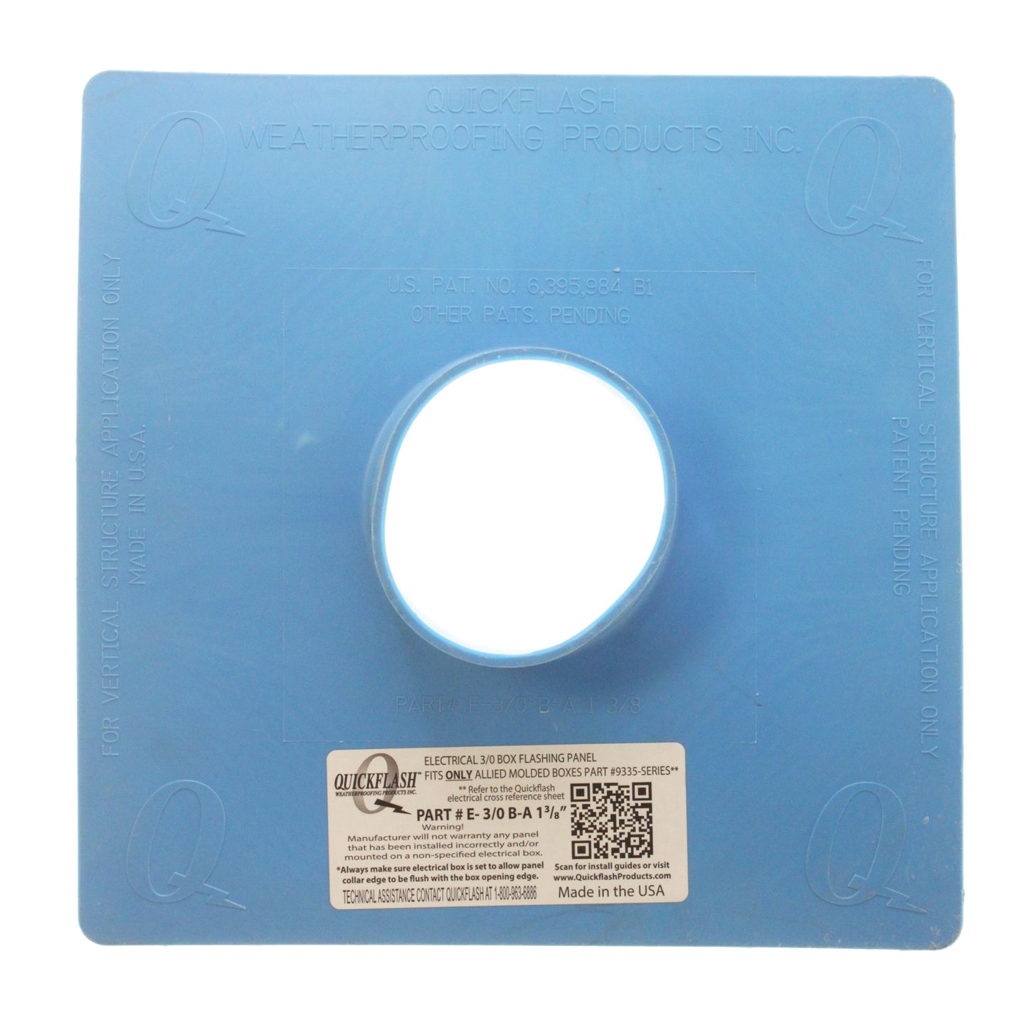 QuickFlash Weatherproofing Products Inc. E-3/0-B-A-1-3/8