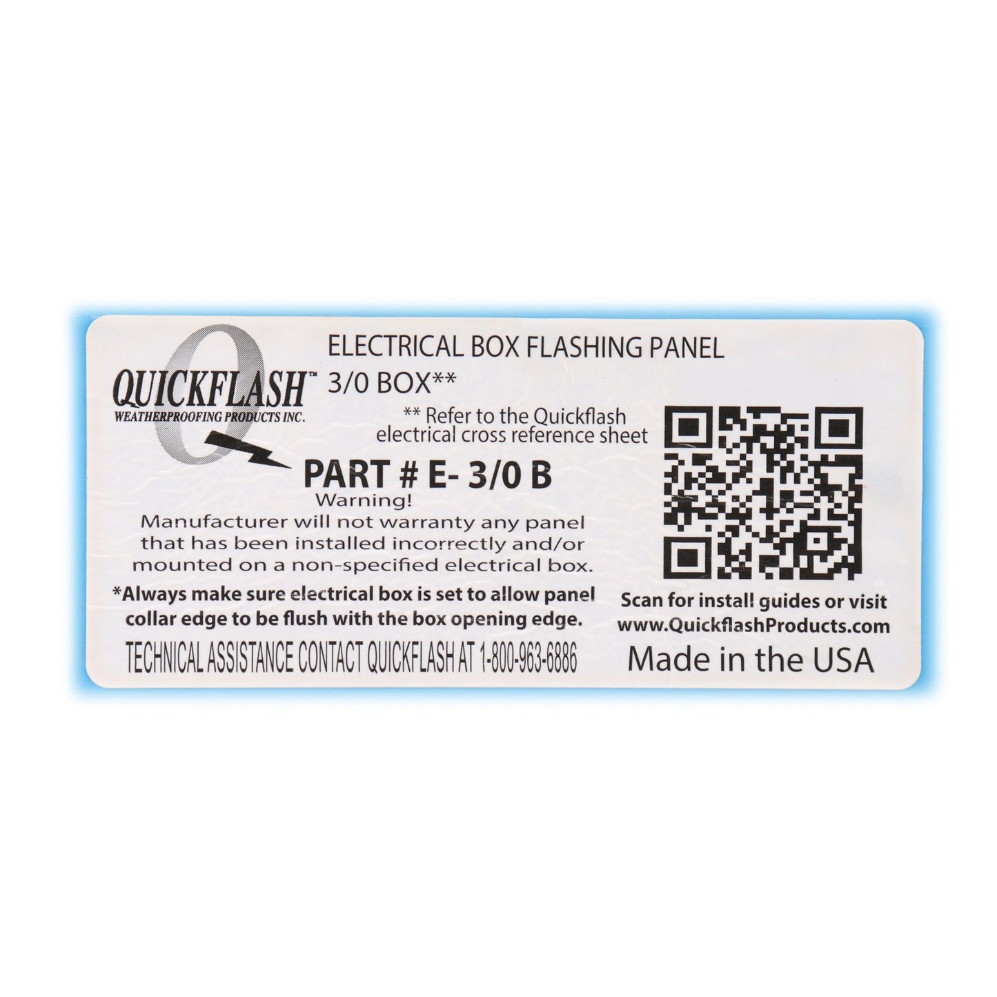 QuickFlash Weatherproofing Products Inc. E-3/0-B