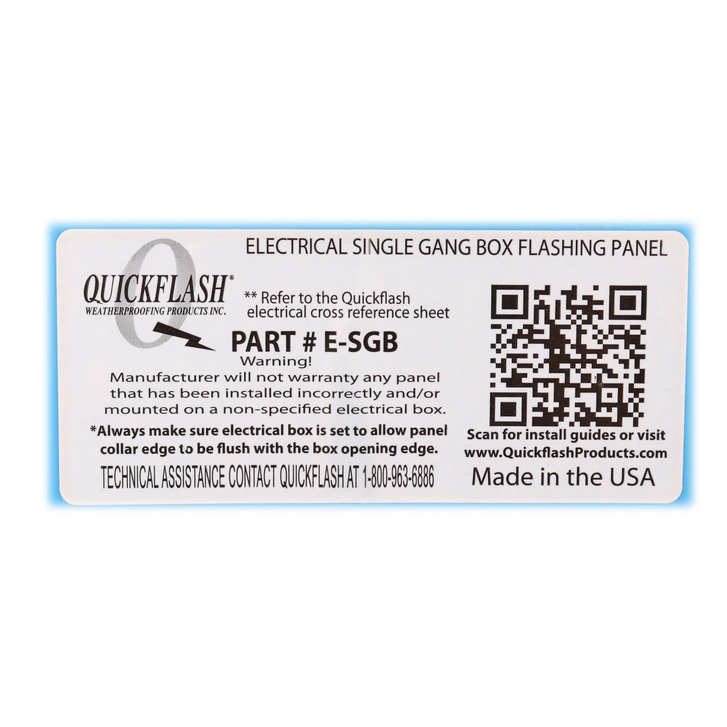 QuickFlash Weatherproofing Products Inc. E-SGB