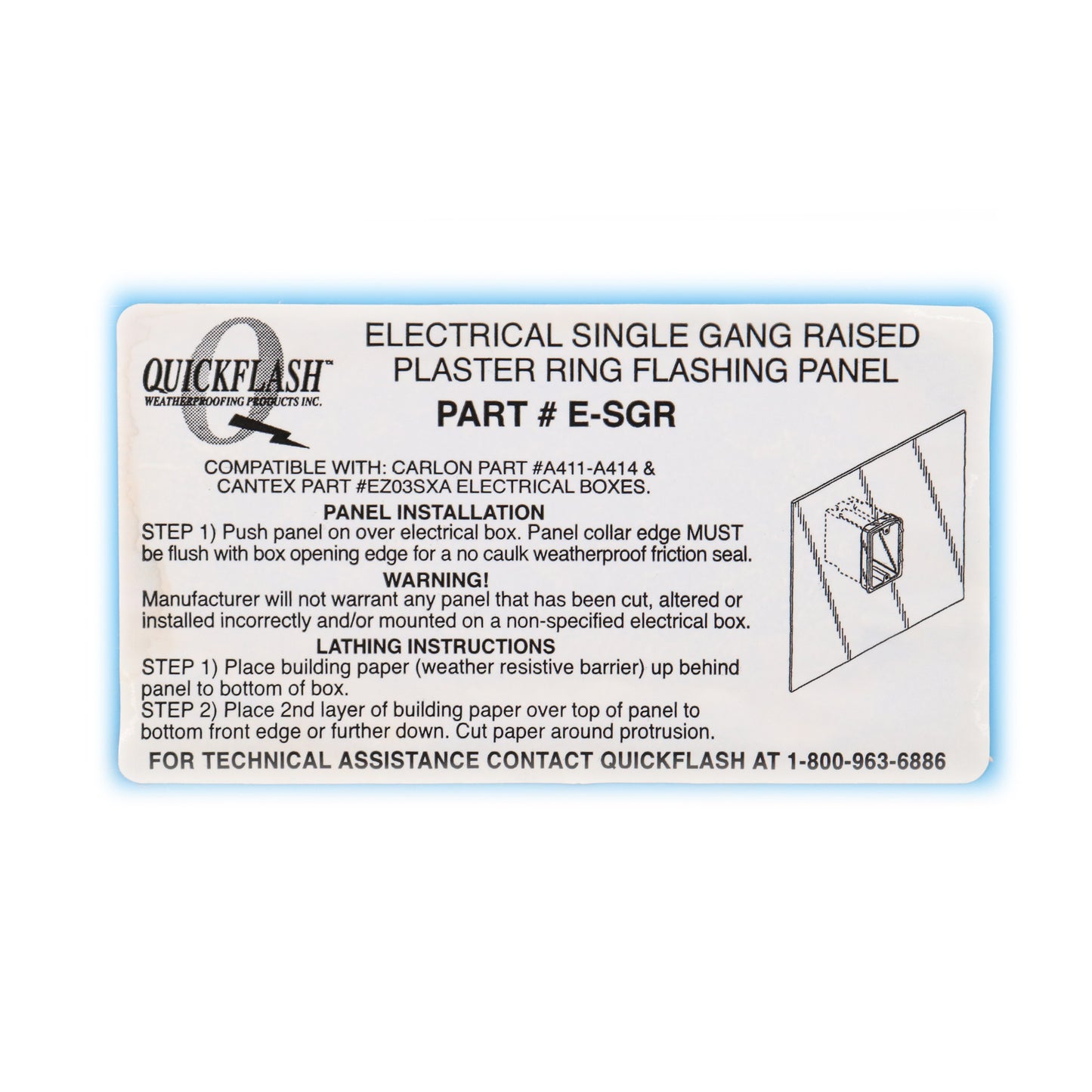 QuickFlash Weatherproofing Products Inc. E-SGR