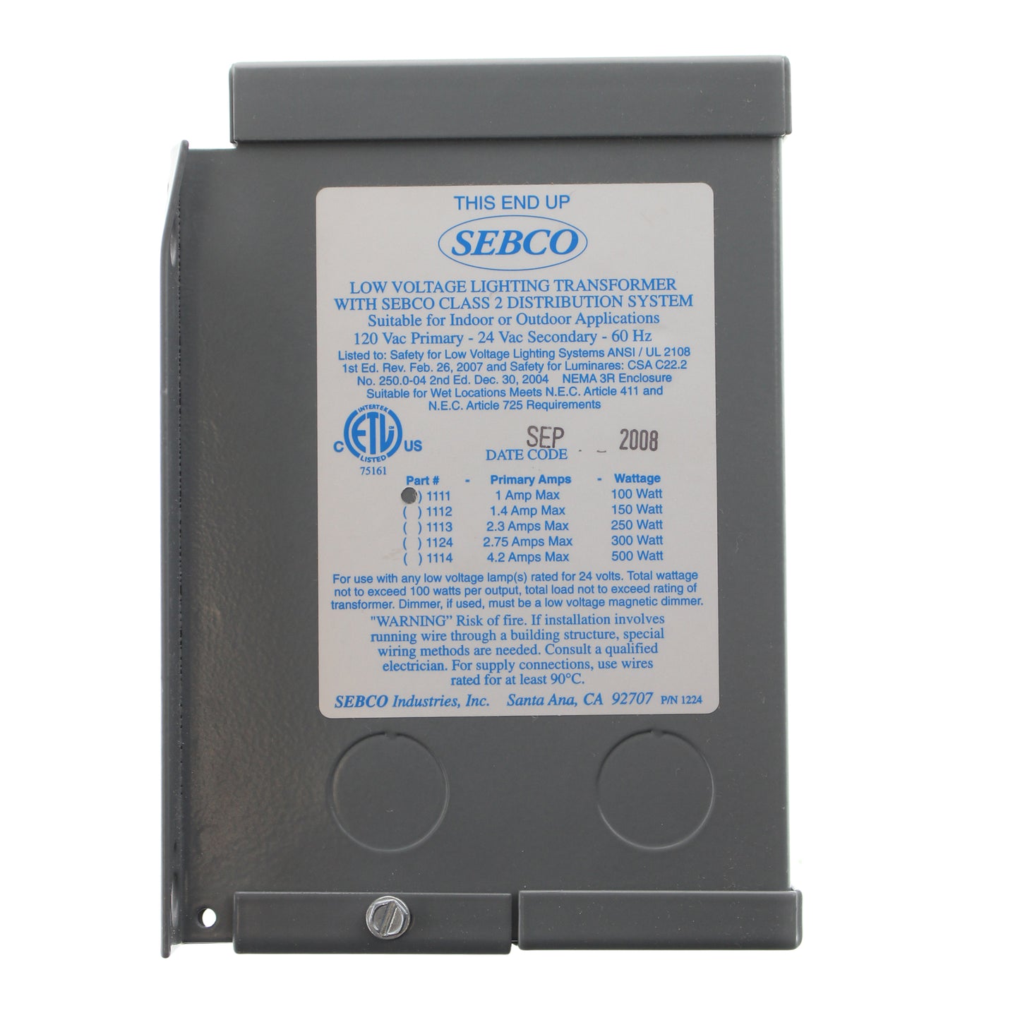 Sebco Industries, Inc. 1111