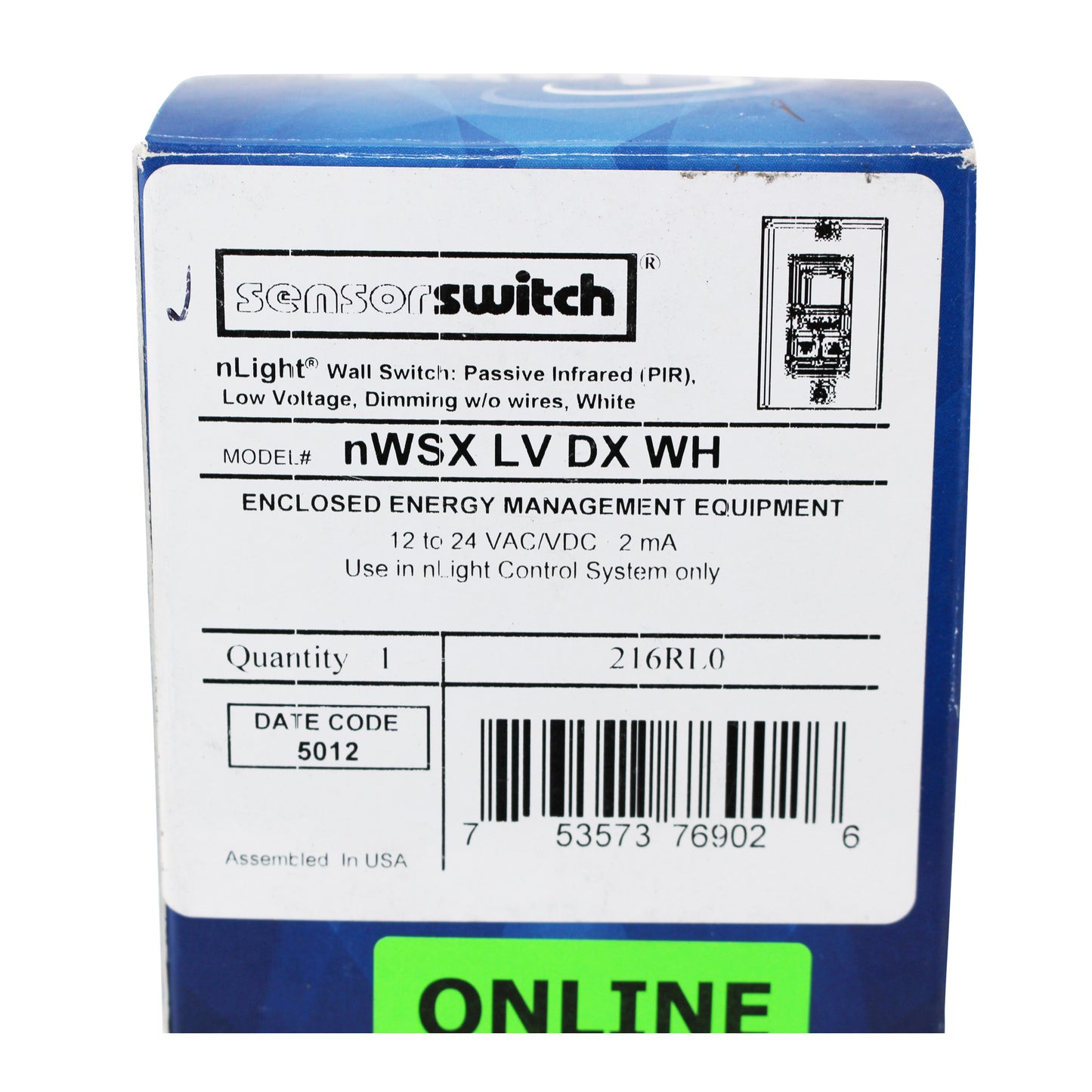 Sensor Switch NWSX-LV-DX-WH