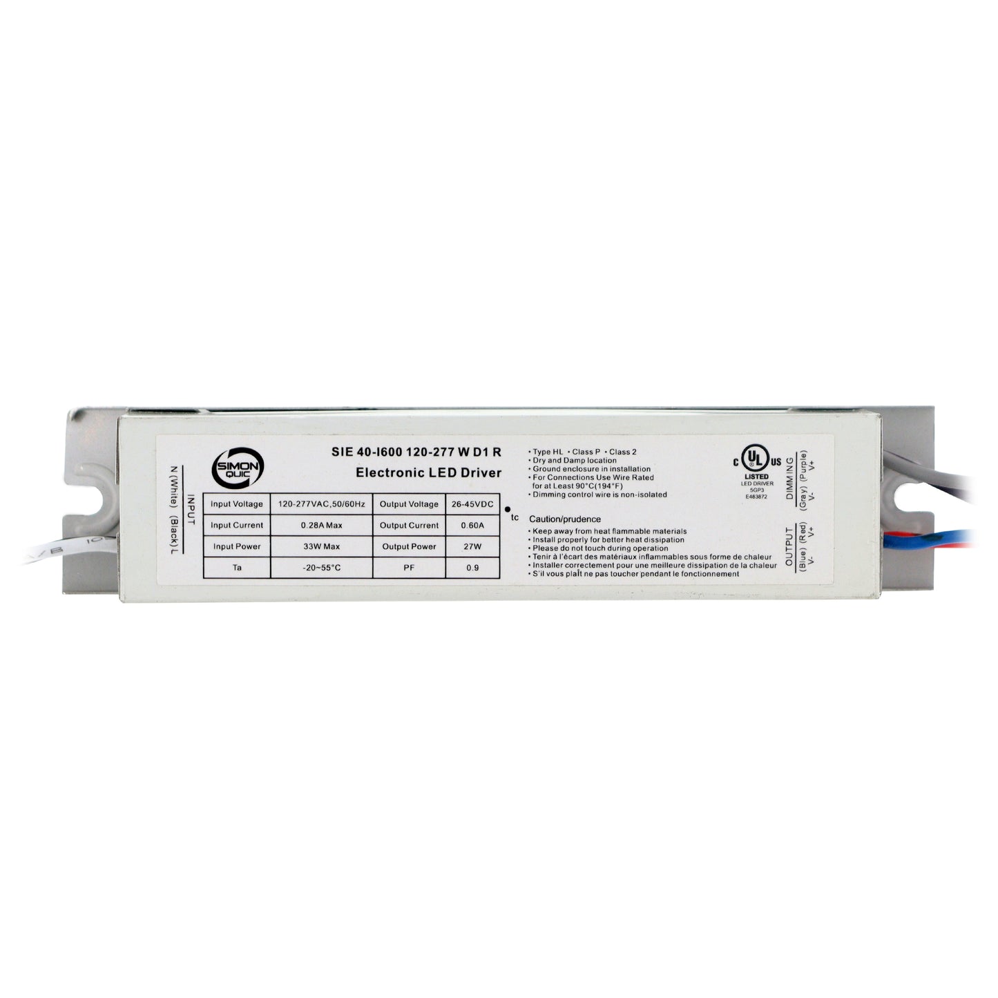 Simon Quic SIE-40-I600-120-277-W-D1-R