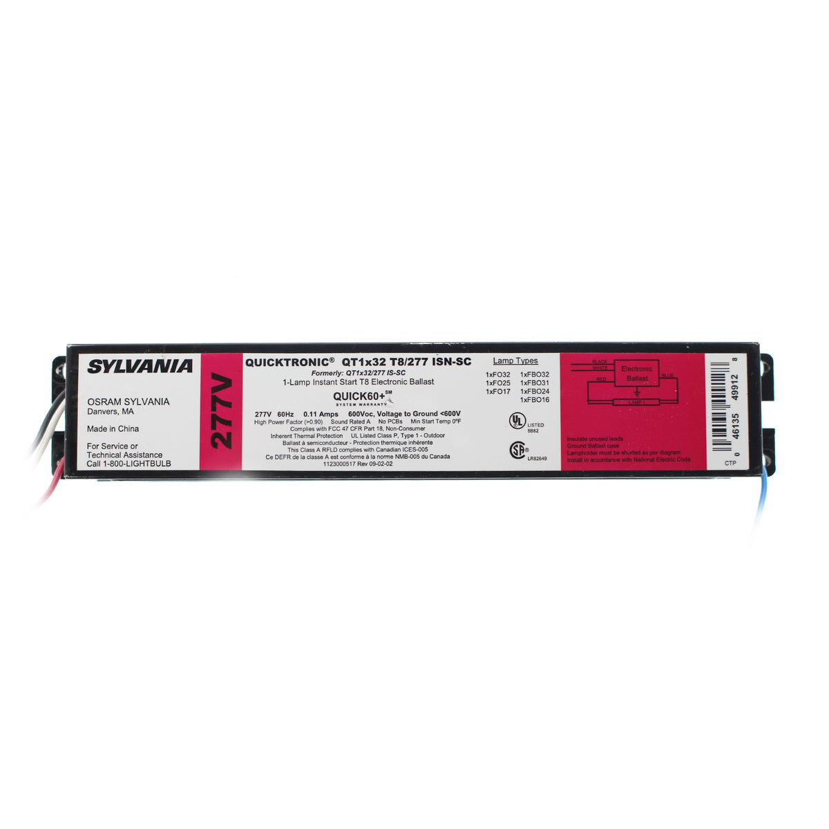 Sylvania QT1X32T8/277-ISN-SC