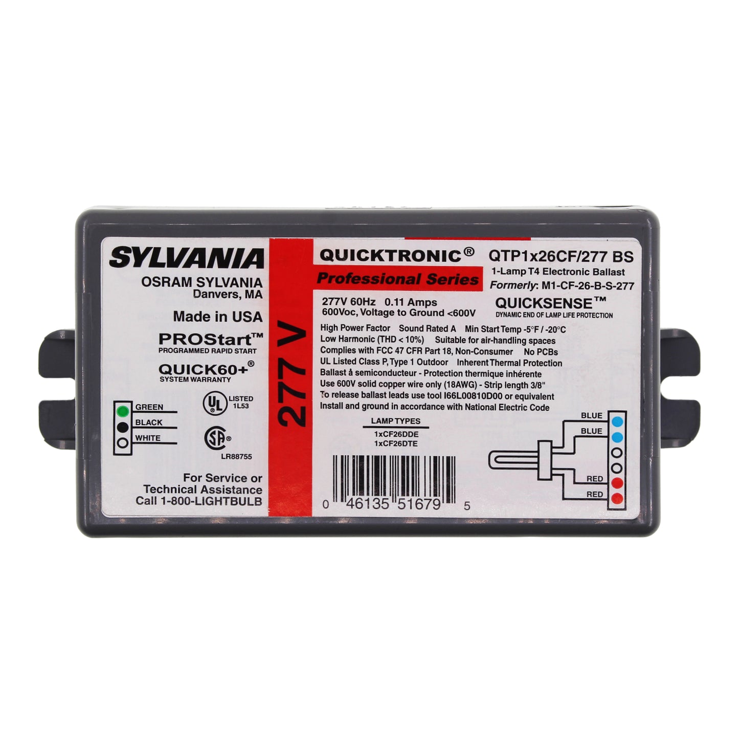 Sylvania QTP1x26CF/277-BS