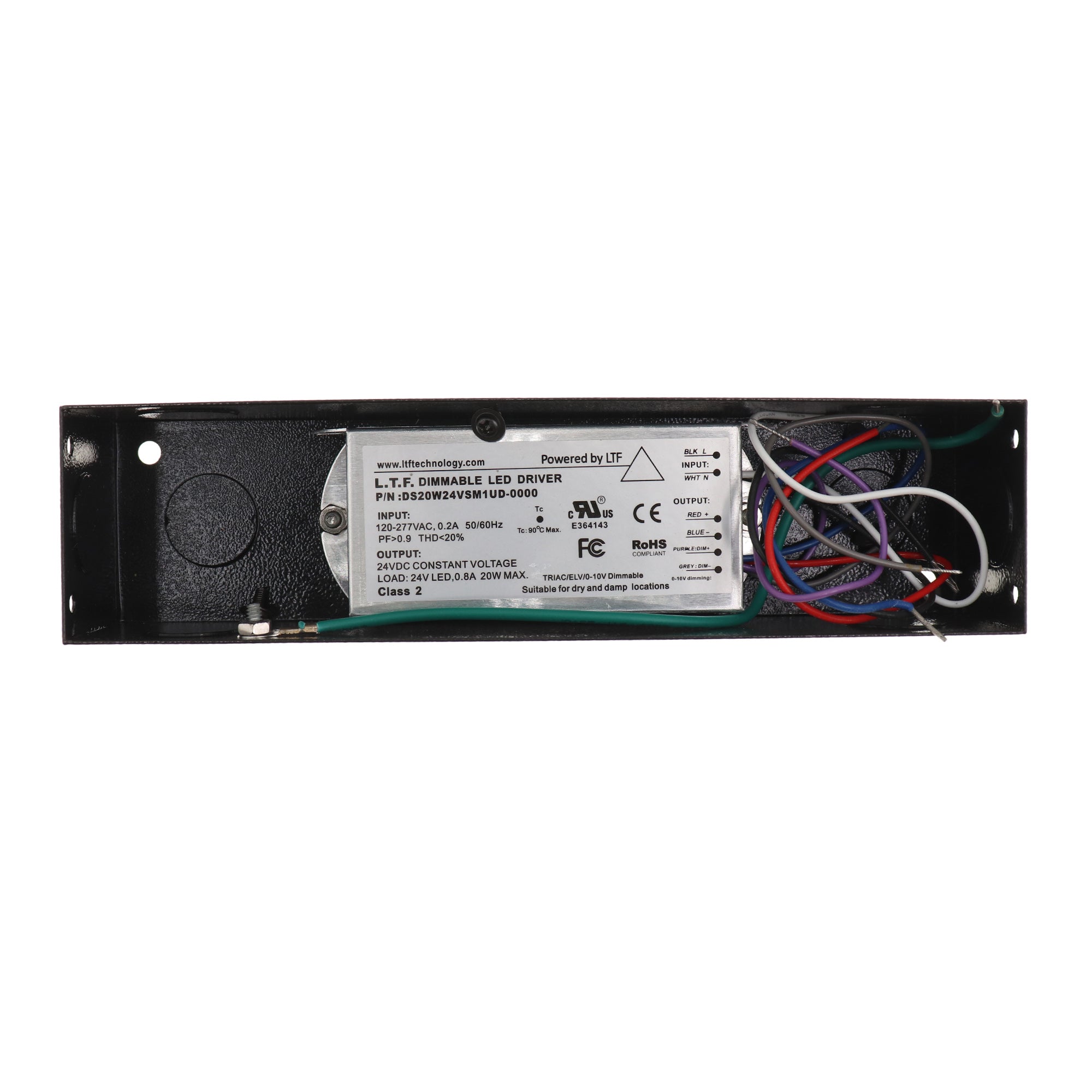 LUMINII PSV2024U2UNDD DIMMABLE LED DRIVER, 120/277V, 24VDC, 20W