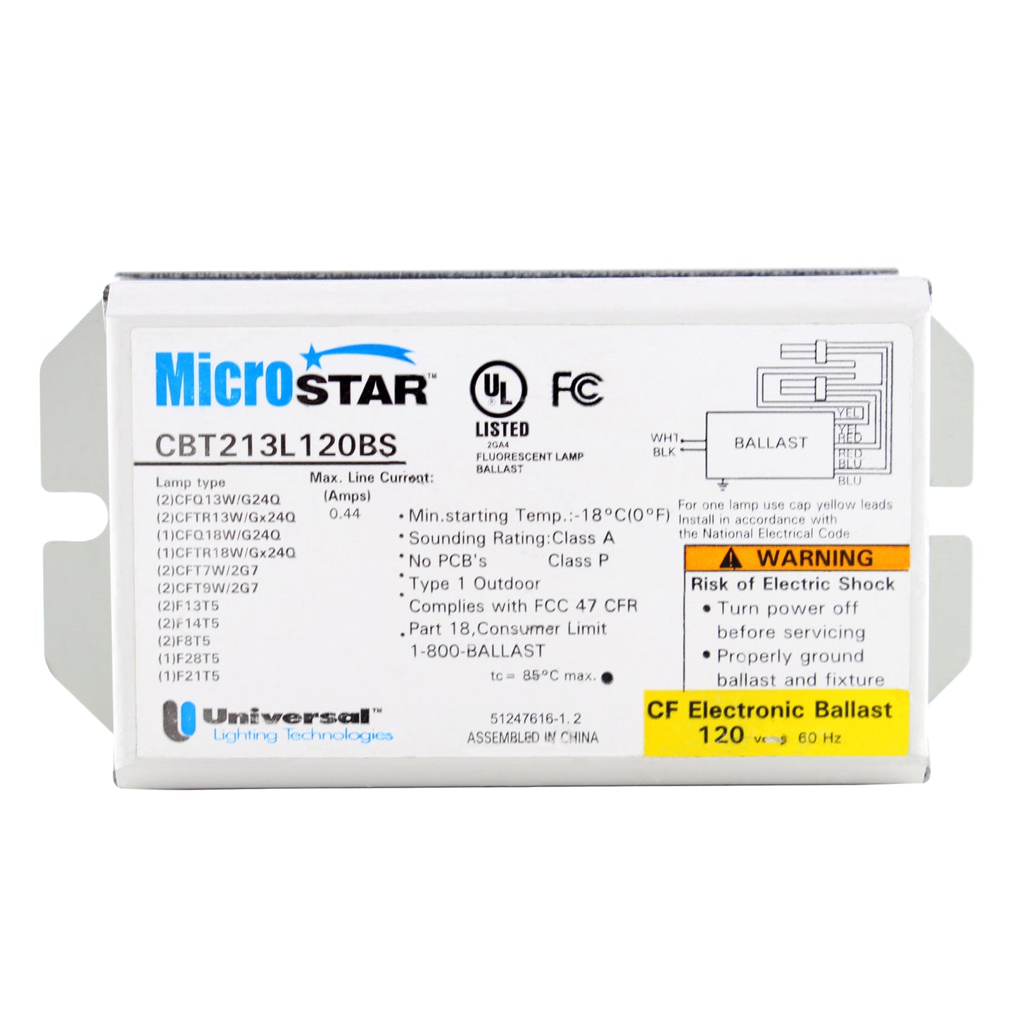 Universal Ballast CBT213L120BS