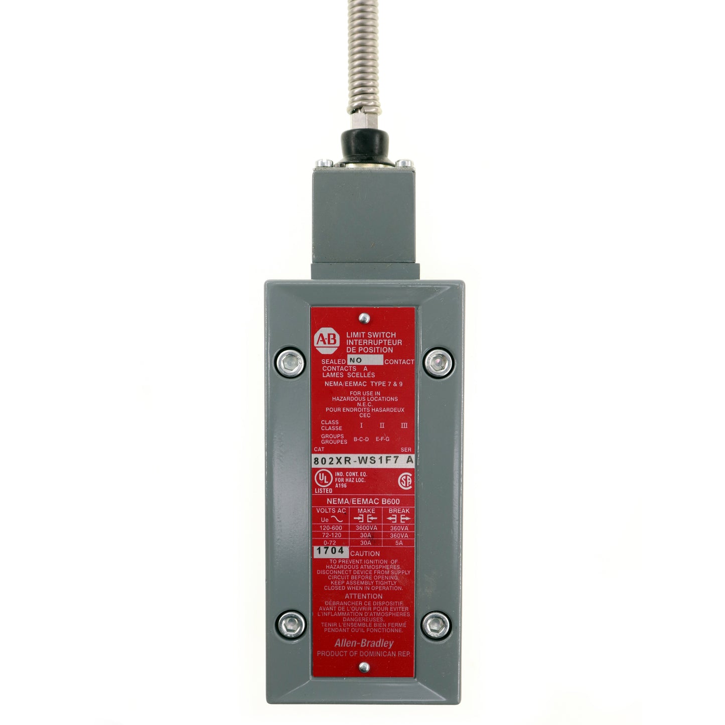 Allen Bradley 802XR-W51F7-REV-A