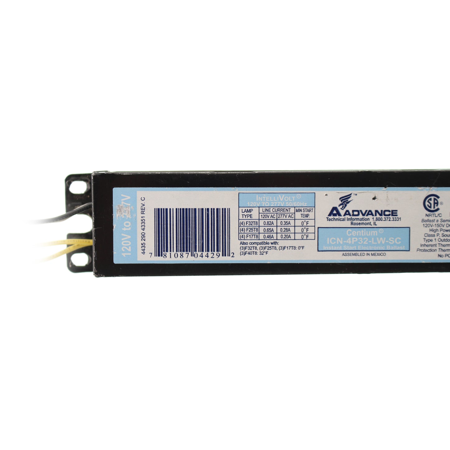 Advance Ballast ICN-4P32-LW-SC
