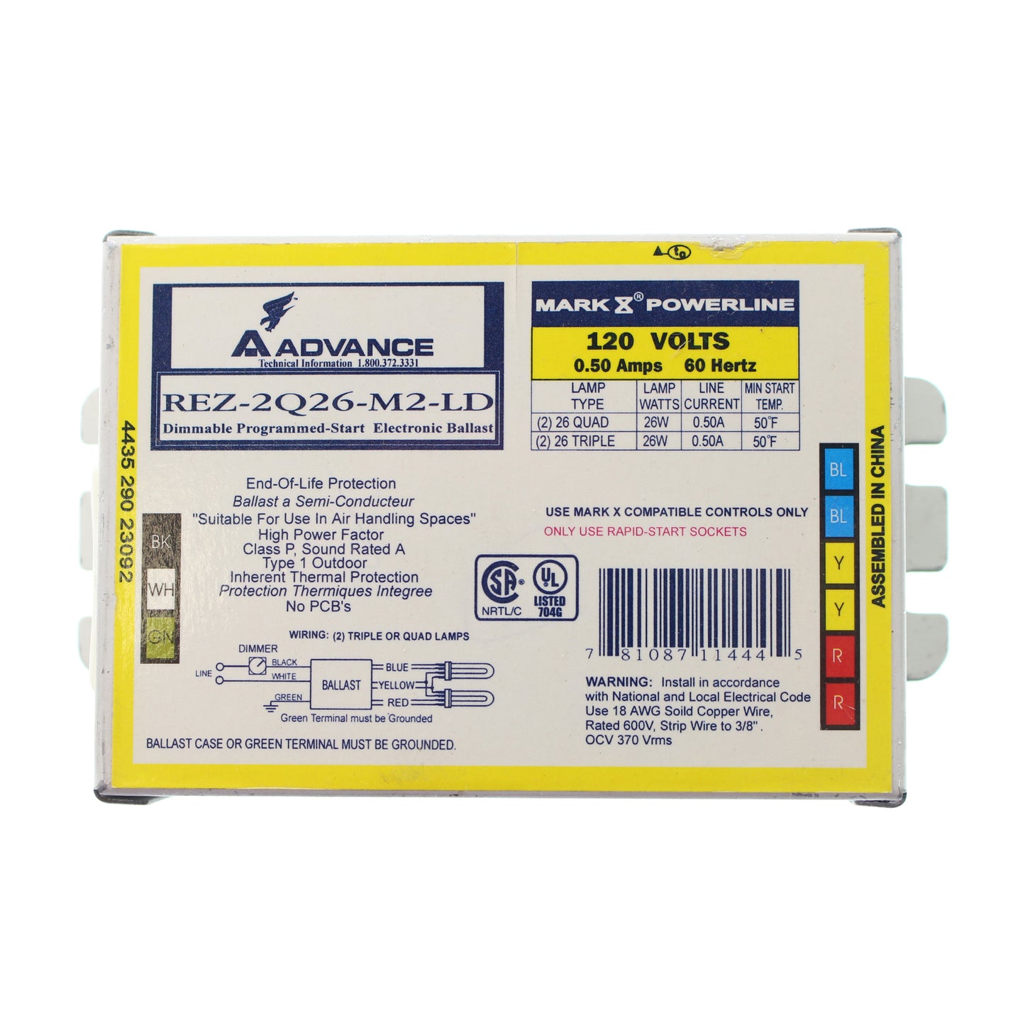 Advance Ballast REZ-2Q26-M2-LD