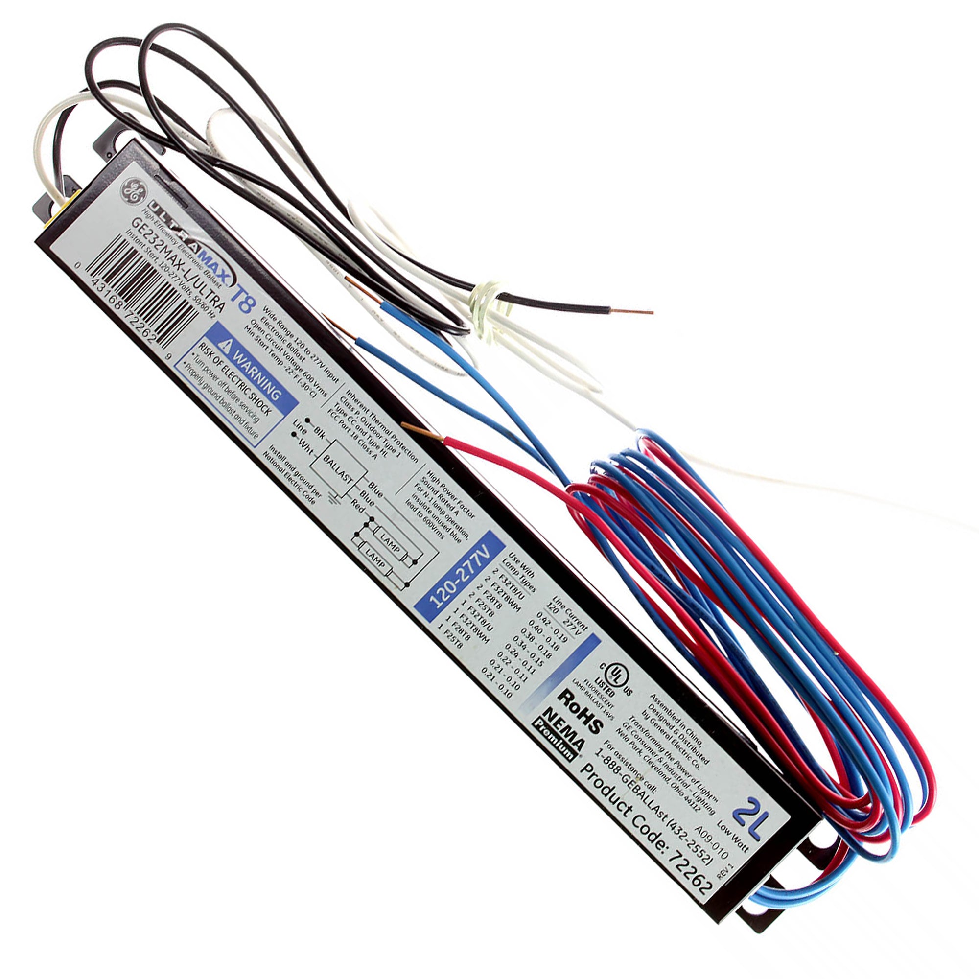 GE ProLine GE240PS-MV-N - 74472 T12 Programmed Start Ballast GE ProLine GE240PS-MV-N - 74472 T12 Programmed Start Ballast
