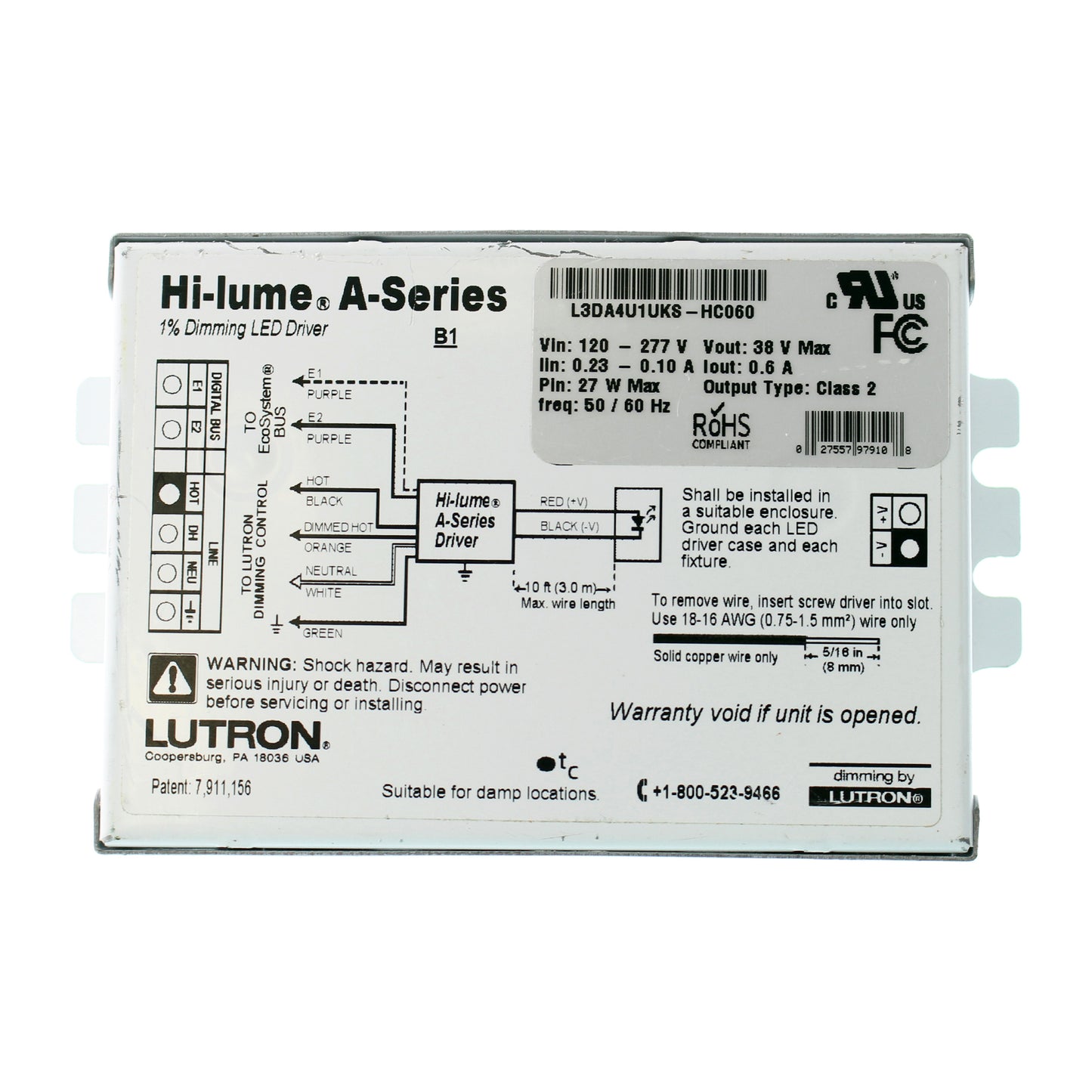 Lutron L3DA4U1UKS-HC060