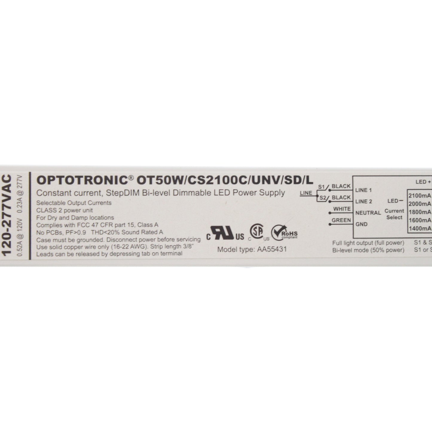 Optotronic OT50W-CS2100C-UNV-SD-L