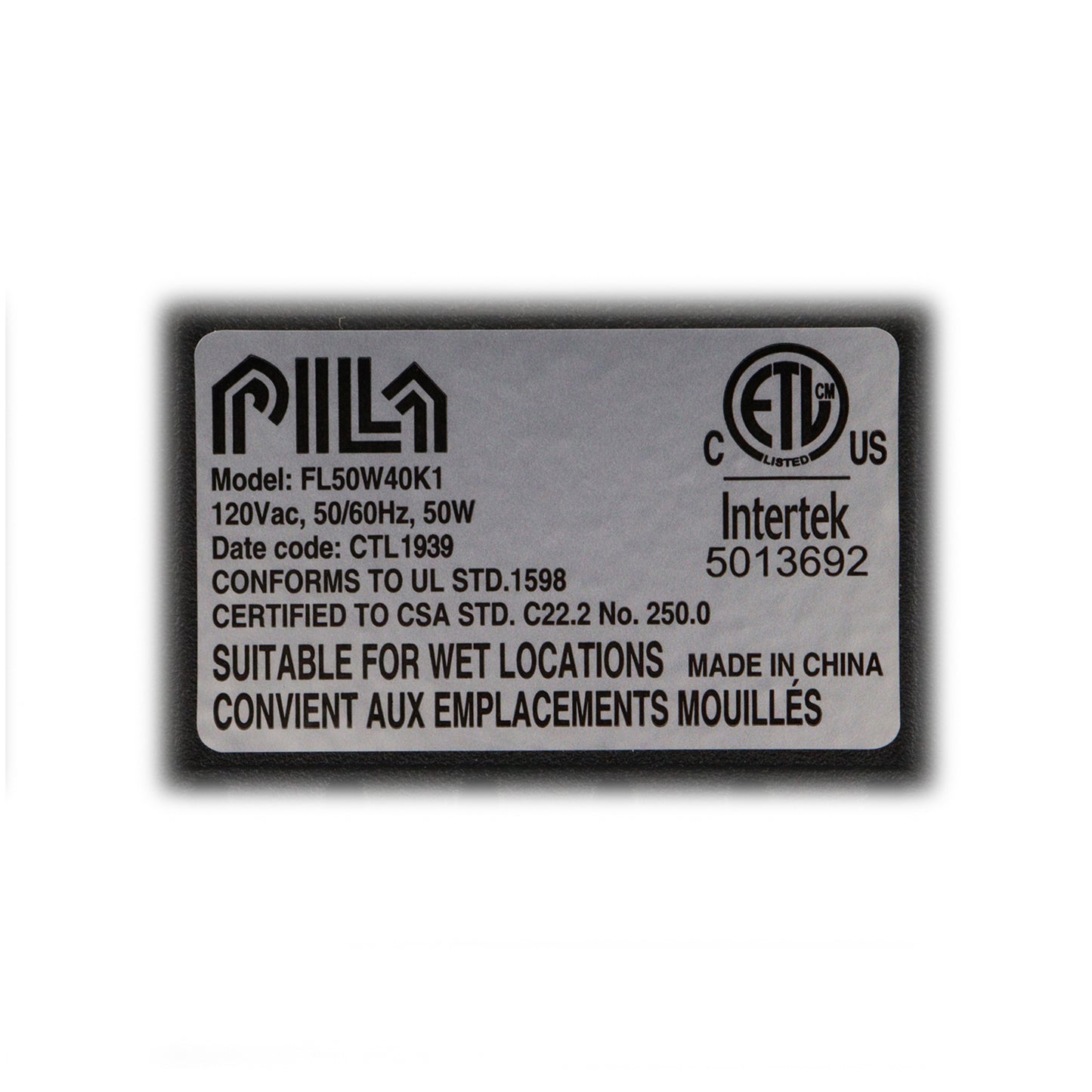 PILA Lighting FL50W40K1