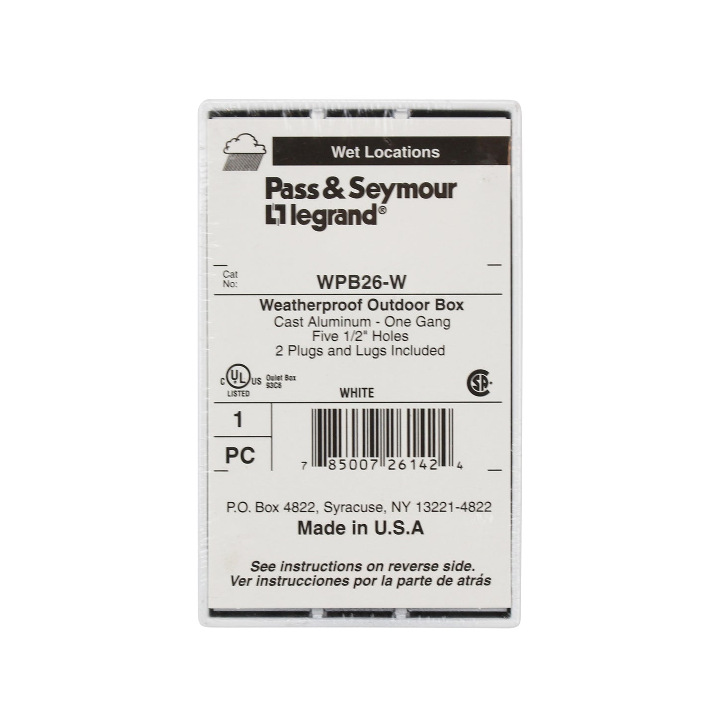 Pass & Seymour Legrand WPB26-W