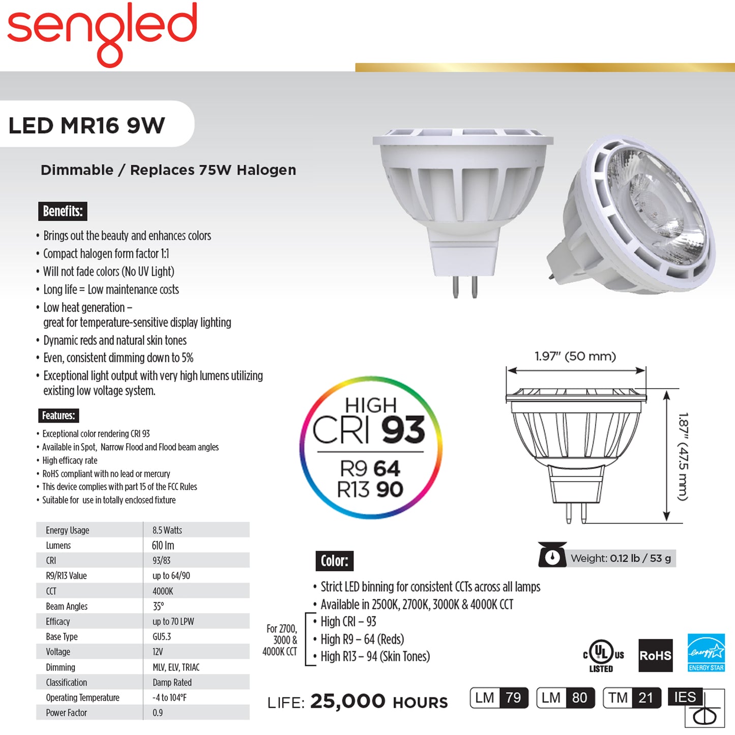 Sengled DPO19MR16GU5.3D940G135CB1W
