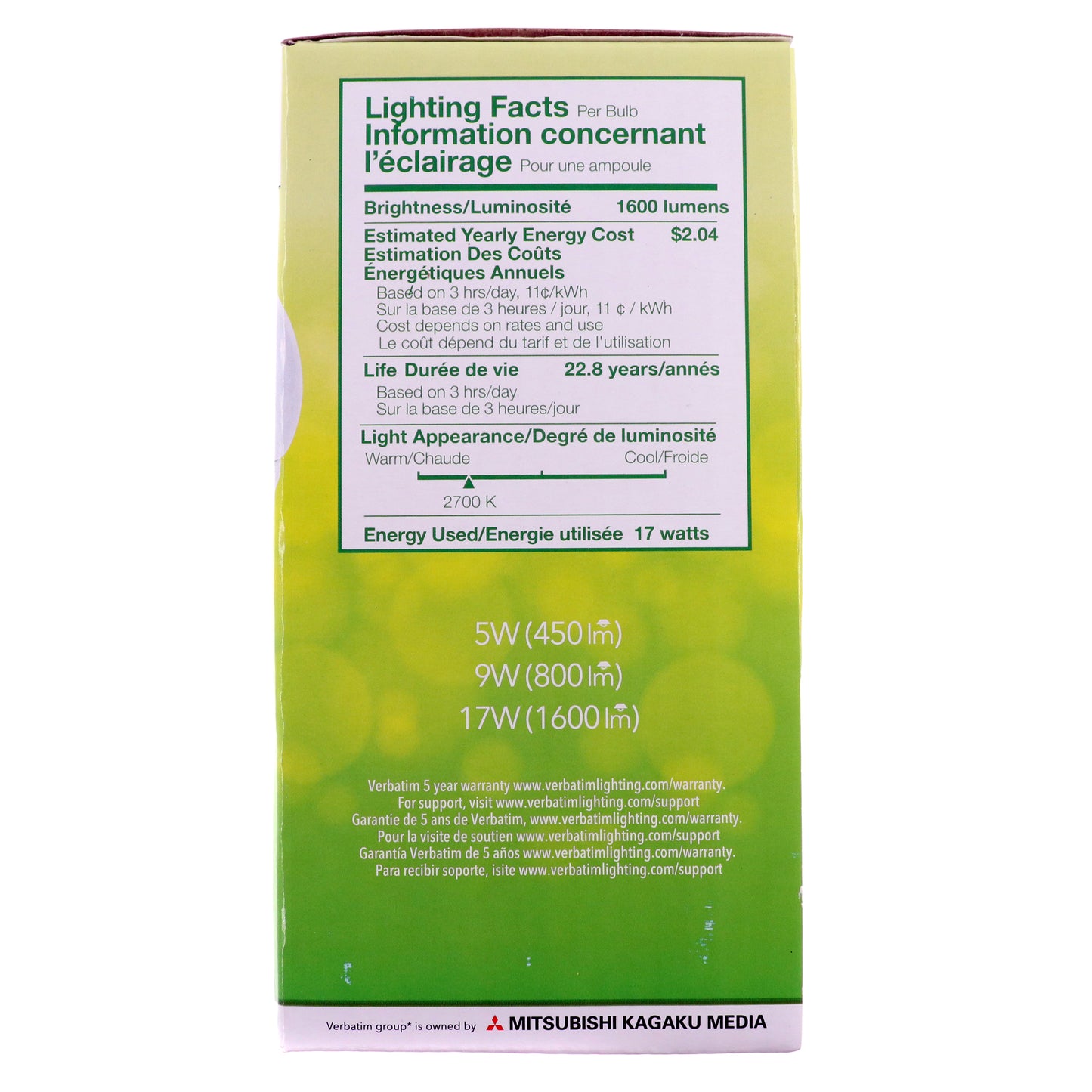 Verbatim A21-L1600-C27-OD-3W