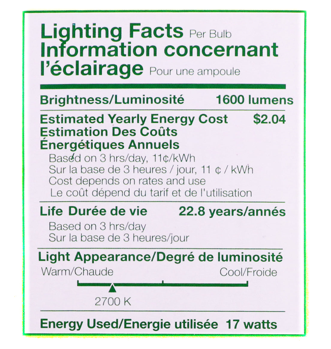 Verbatim A21-L1600-C27-OD-3W