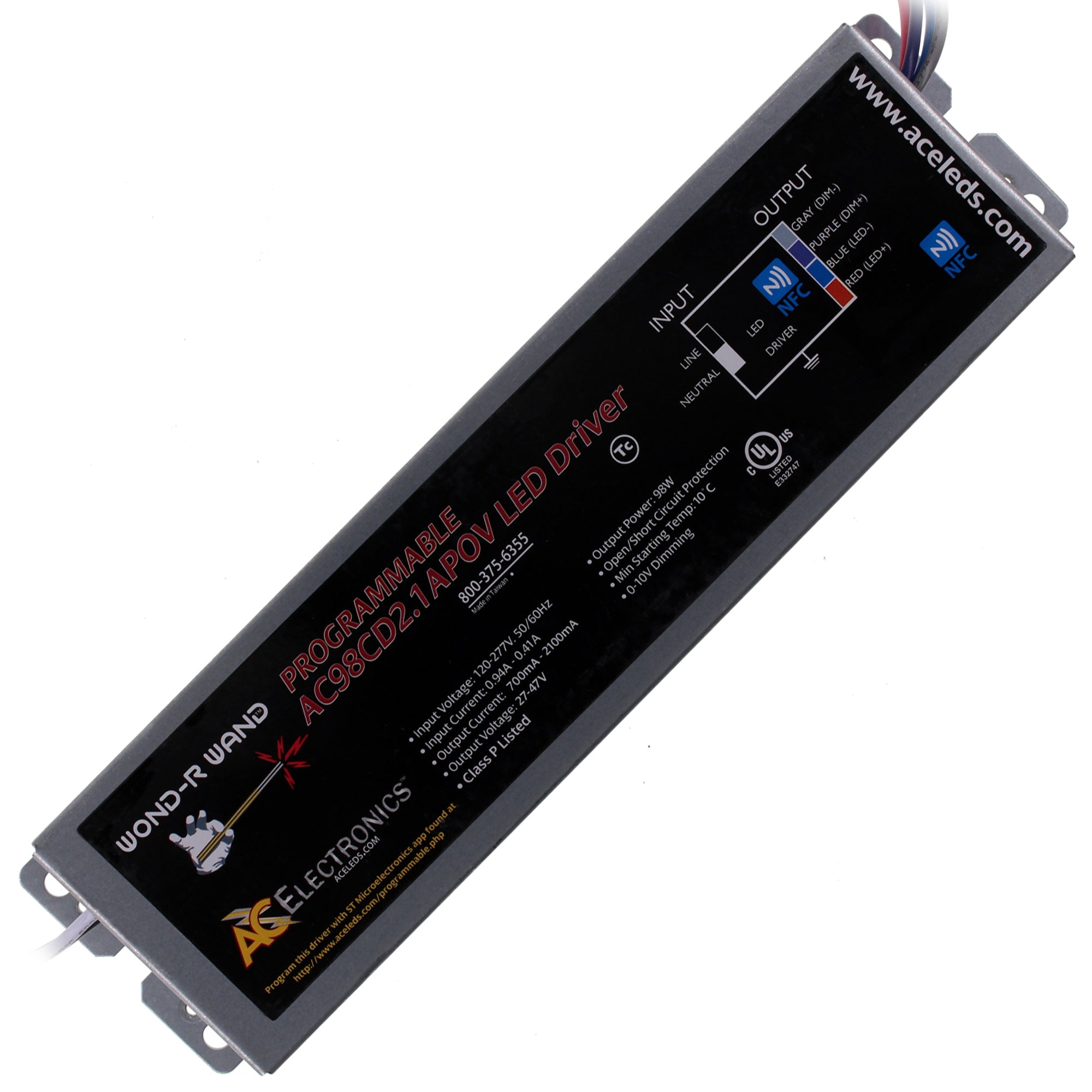 Ac Electronics AC98CCD2.1APOV Programmable Led Driver, 700-2100MA, 24 ...
