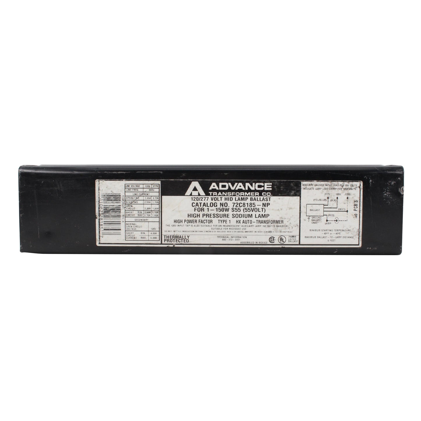 Advance Ballast 72C8185-NP