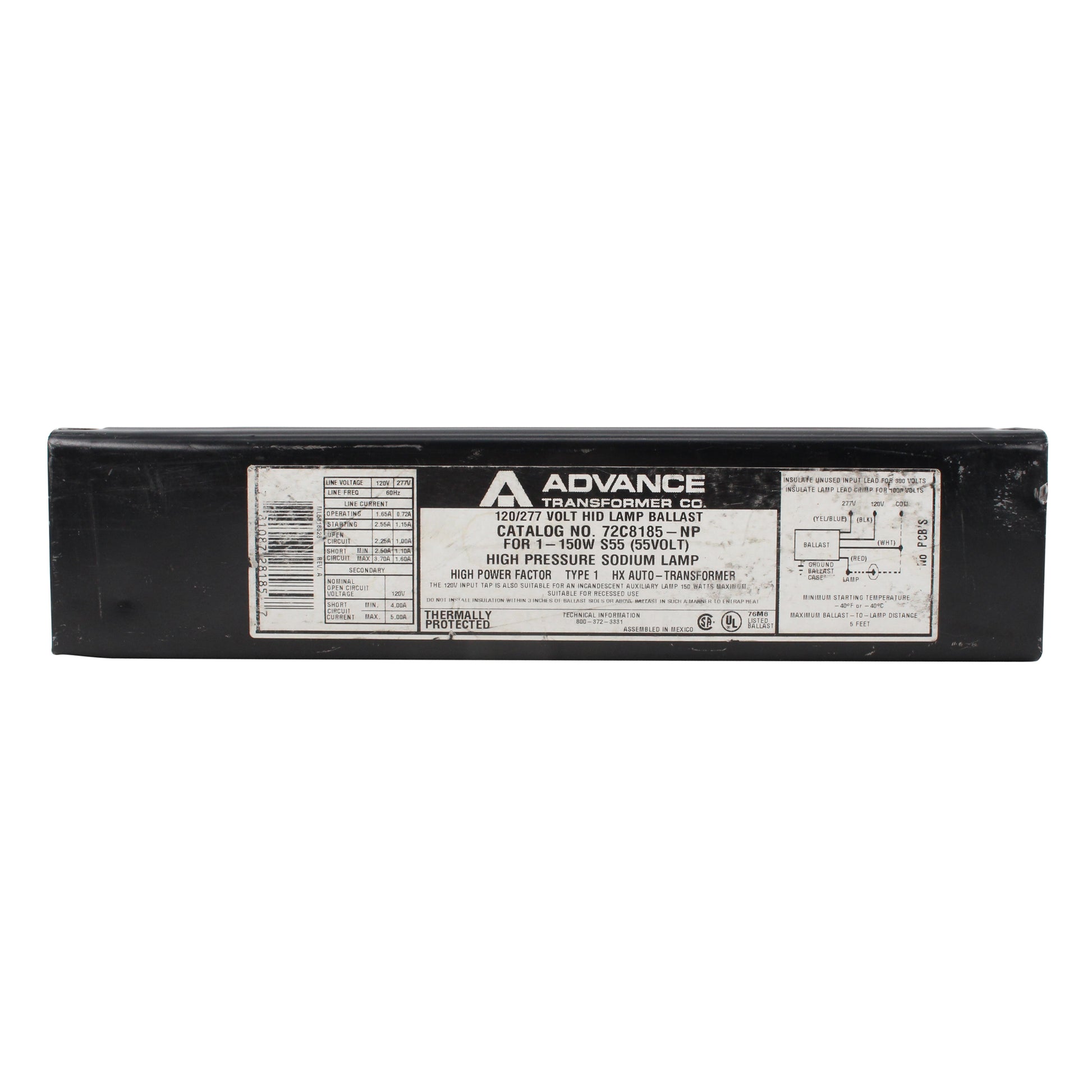 Advance Ballast 72C8185-NP
