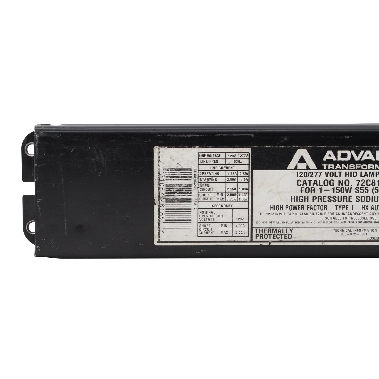 Advance Ballast 72C8185-NP