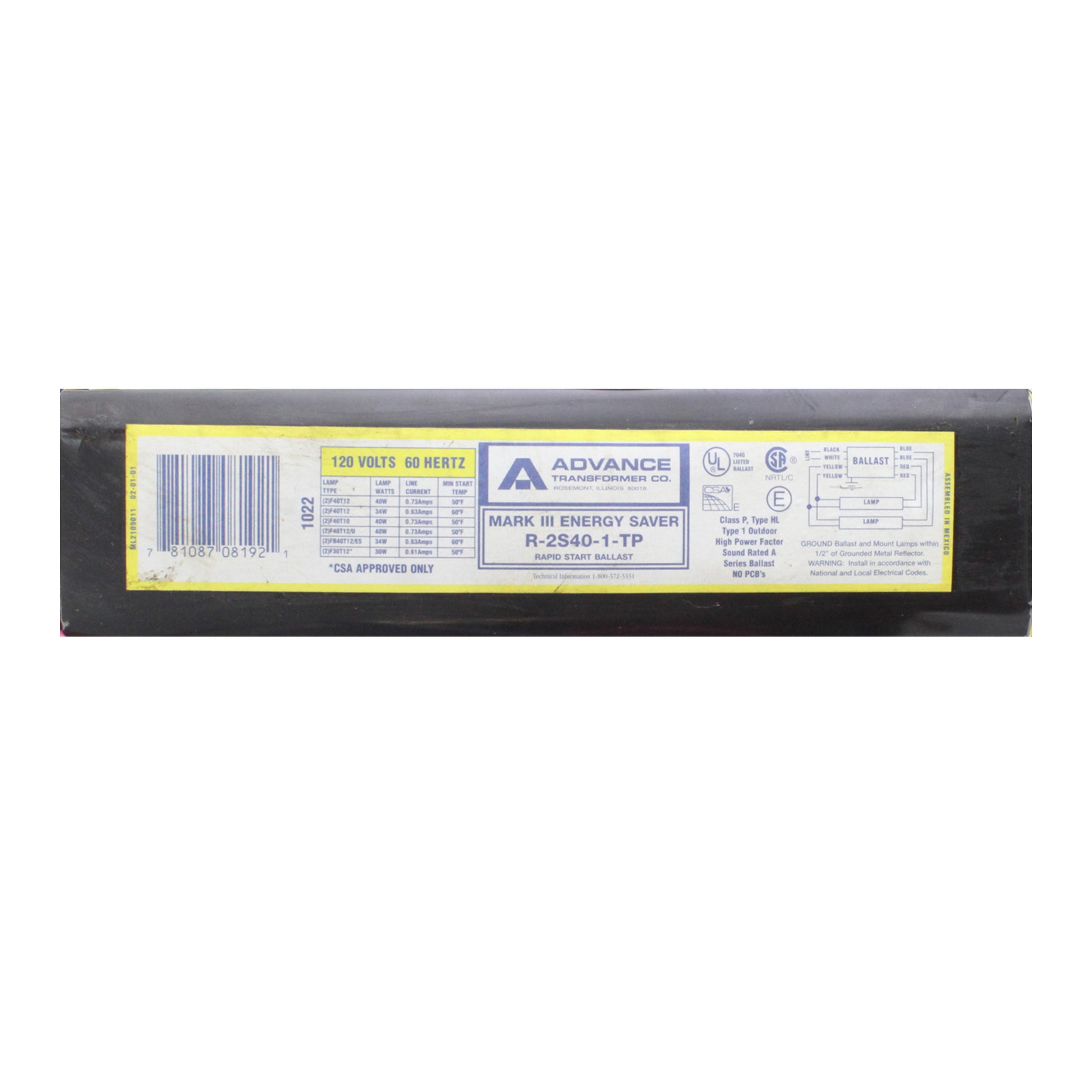 Advance Ballast R-2S40-1-TP