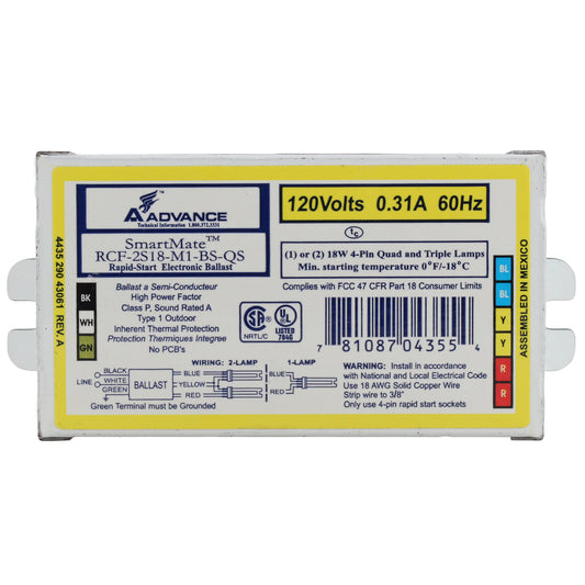 Advance Ballast RCF-2S18-M1-BS-QS