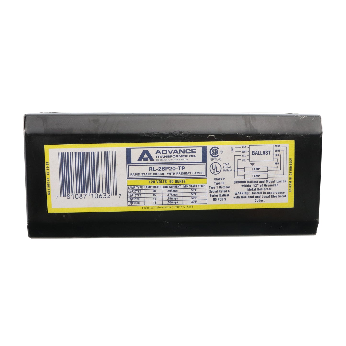 Advance Ballast RL-2SP20-TP
