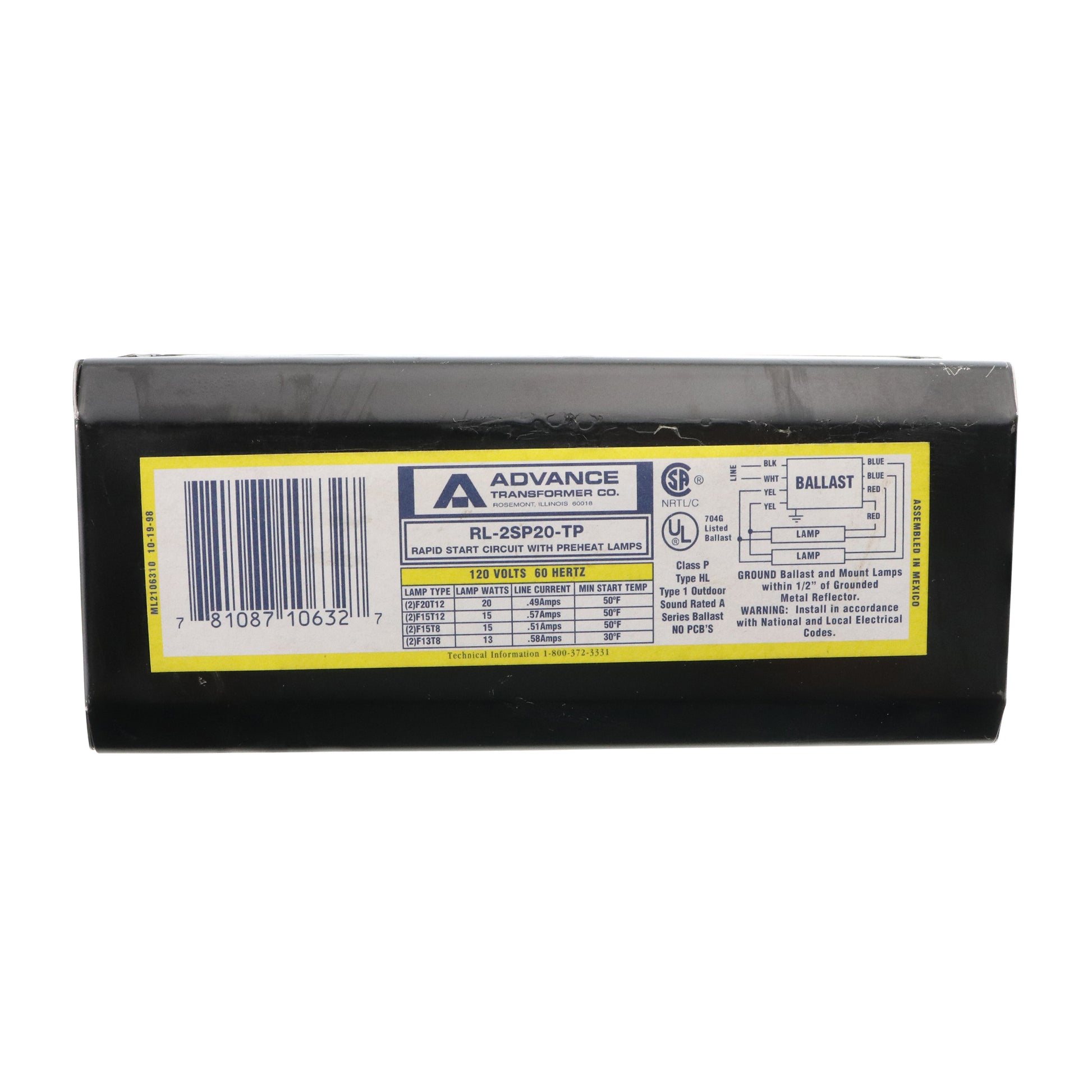 Advance Ballast RL-2SP20-TP
