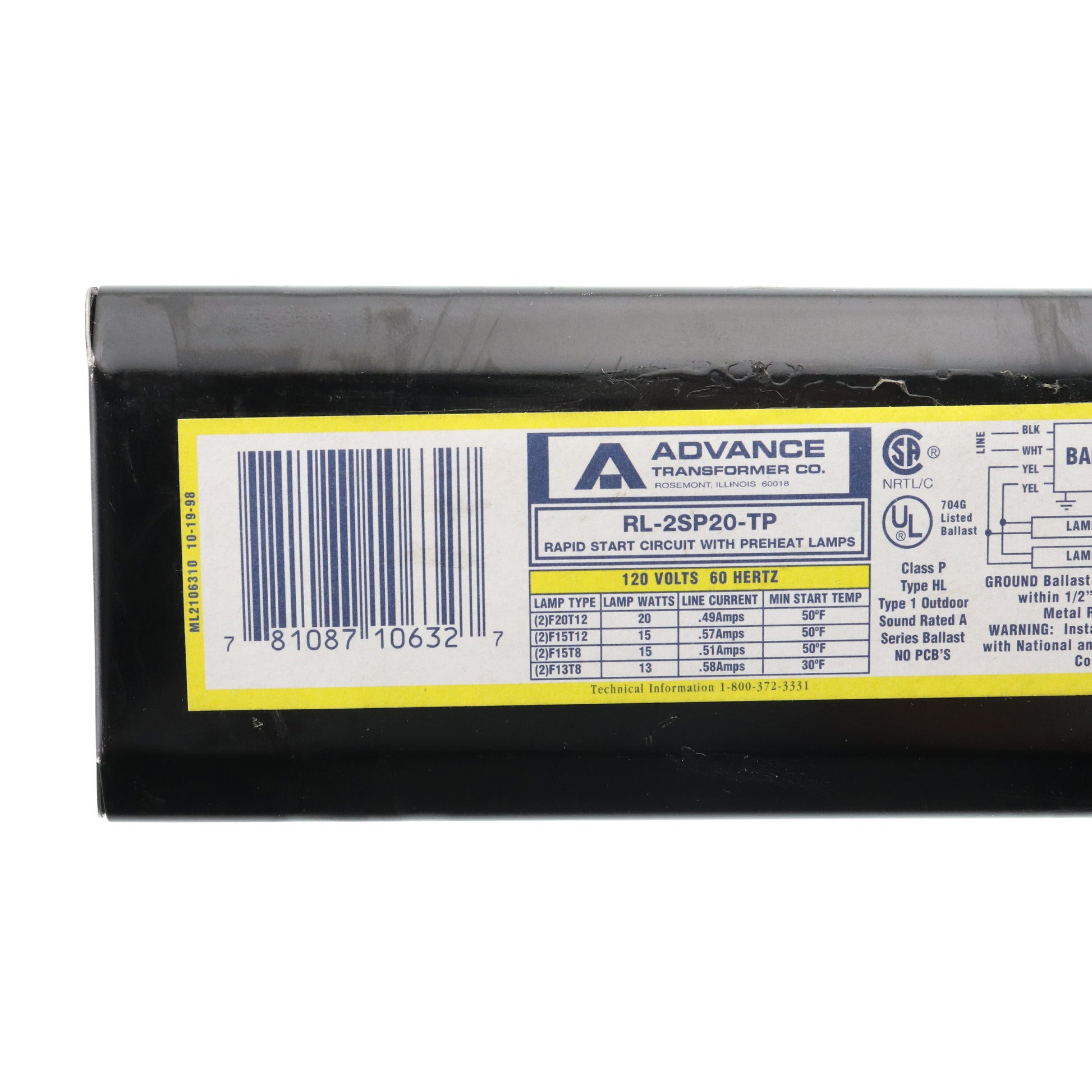 Advance Ballast RL-2SP20-TP