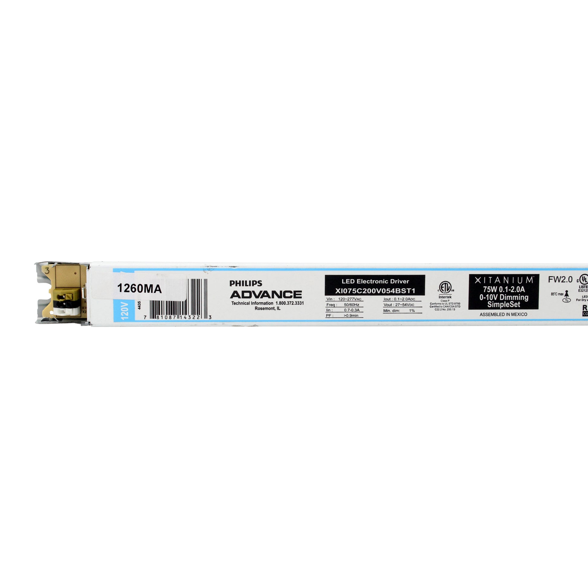 Advance Ballast XI075C200V054BST1