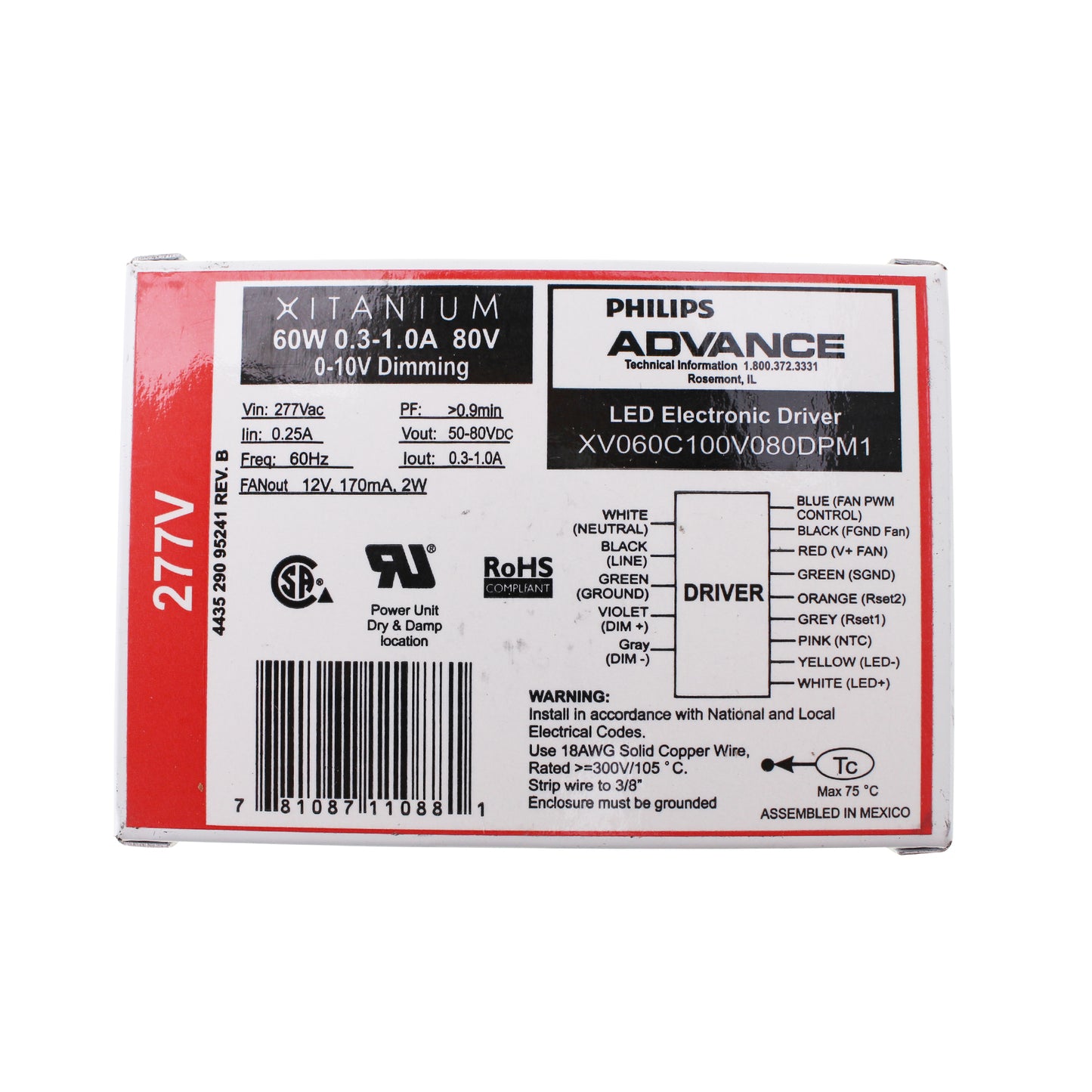 Advance Ballast XV060C100V080DPM1