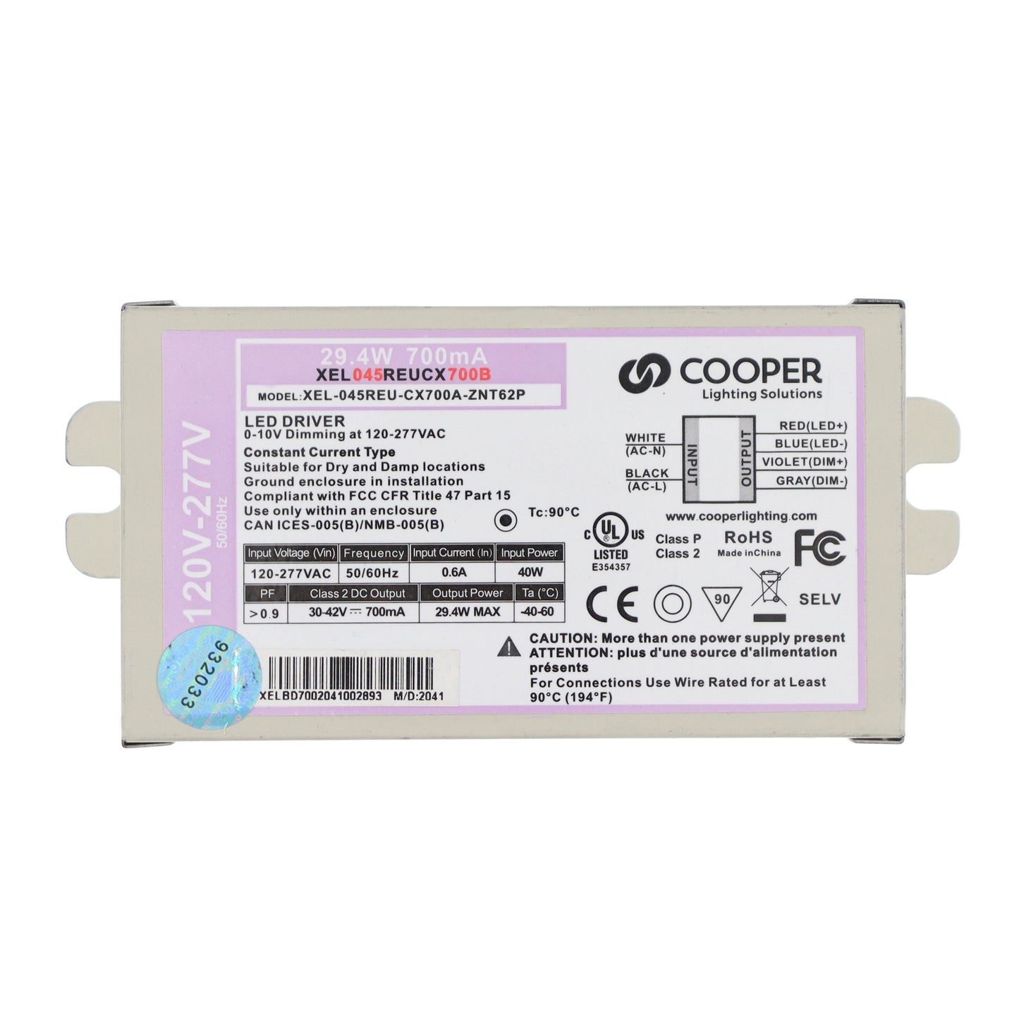 Cooper Lighting XEL-045REU-CX700A-ZNT62P