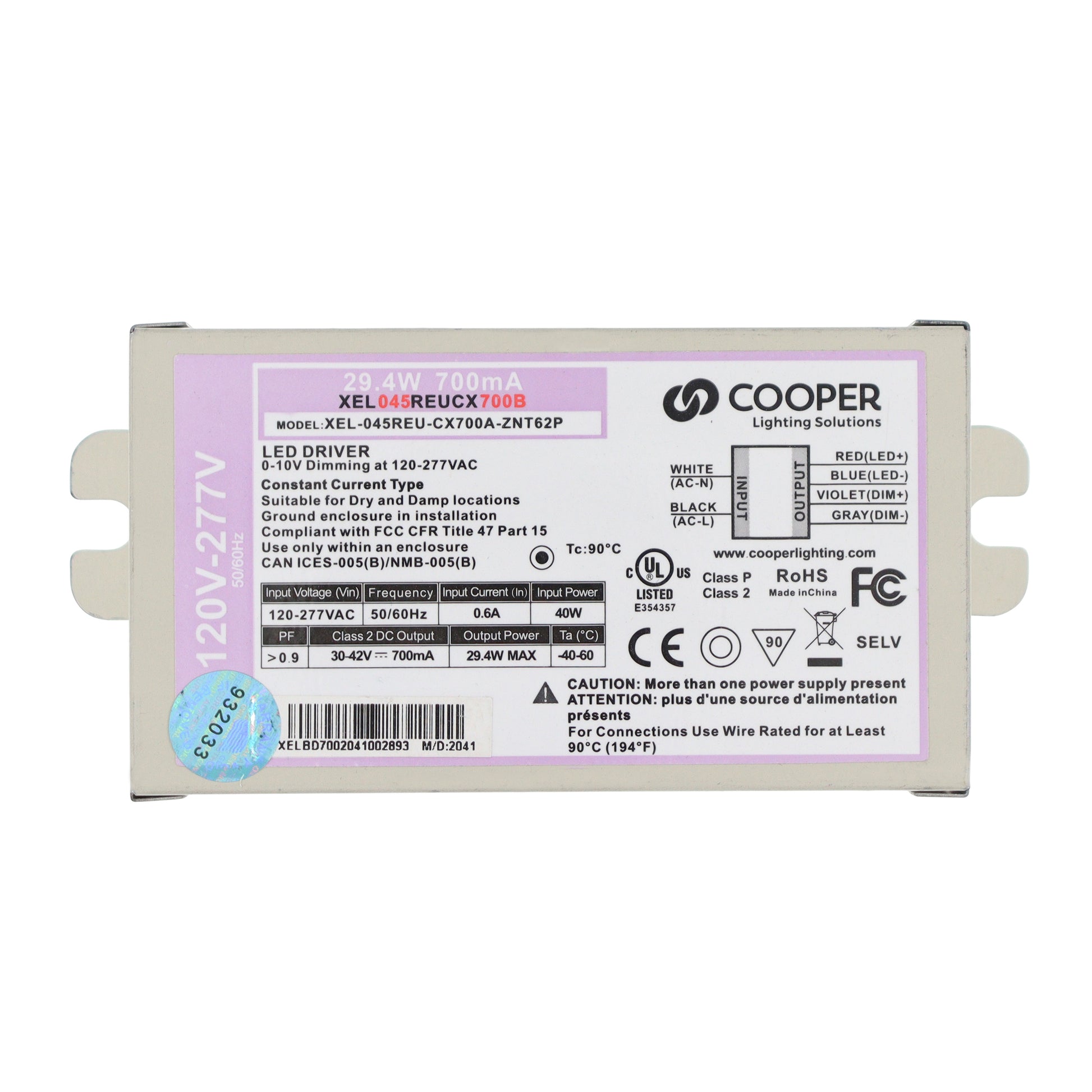 Cooper Lighting XEL-045REU-CX700A-ZNT62P