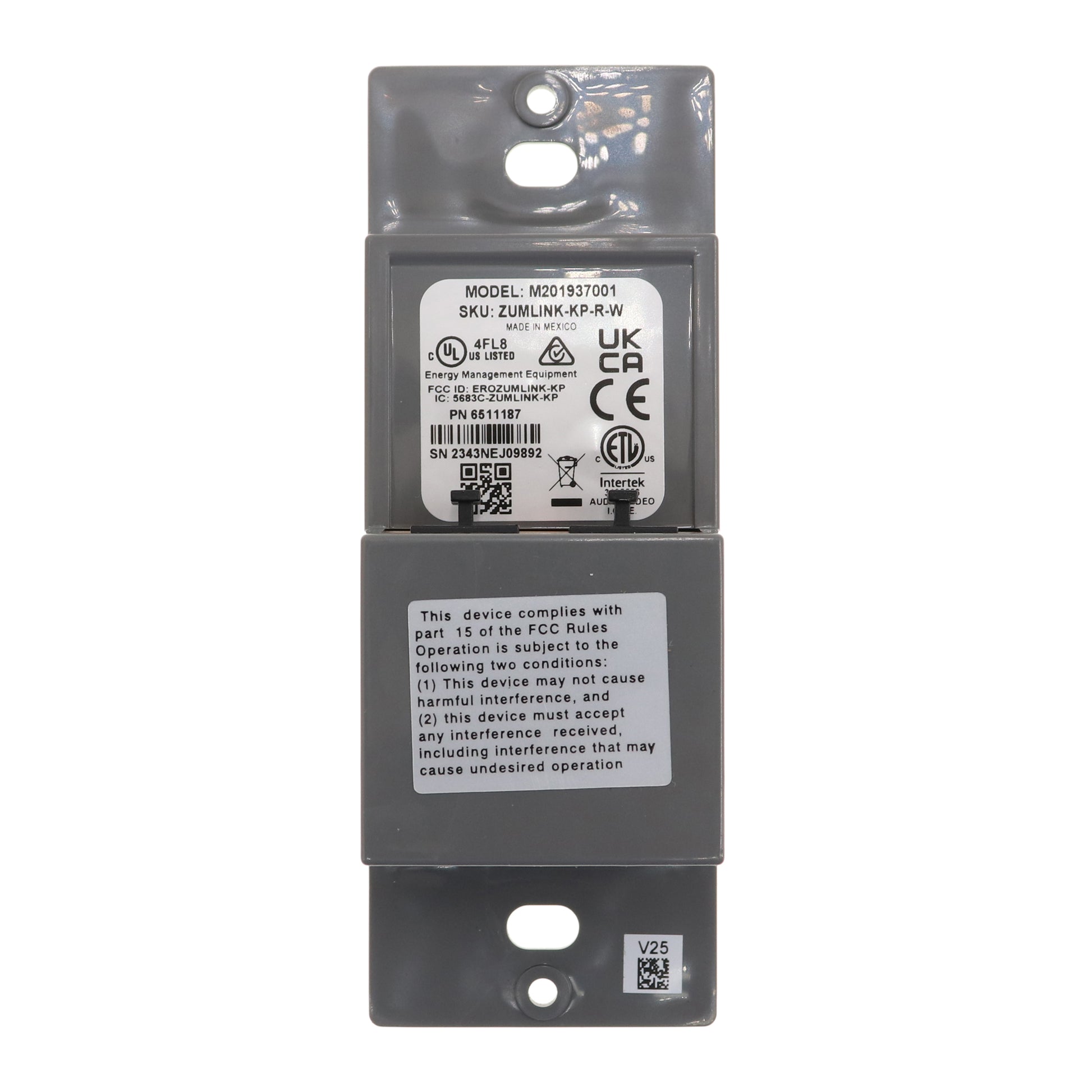 Crestron ZUMLINK-KP-R-W