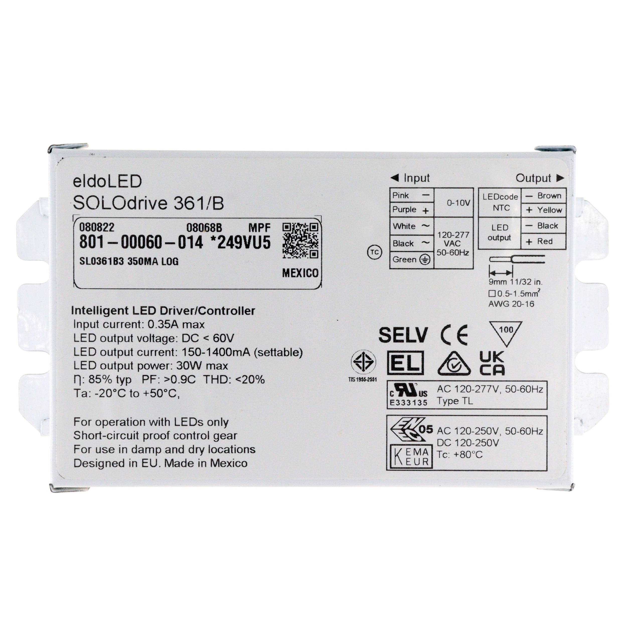 ELDOLED DUALDRIVE-561/S – Smarter LED-Treiber, 60V, Einstellbar 150–1400mA, 50W, Für 120–277V Netz