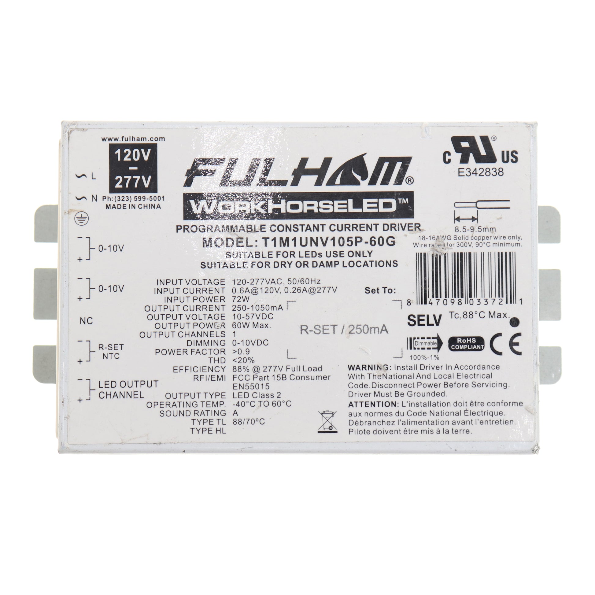 Fulham T1M1UNV105P-60G