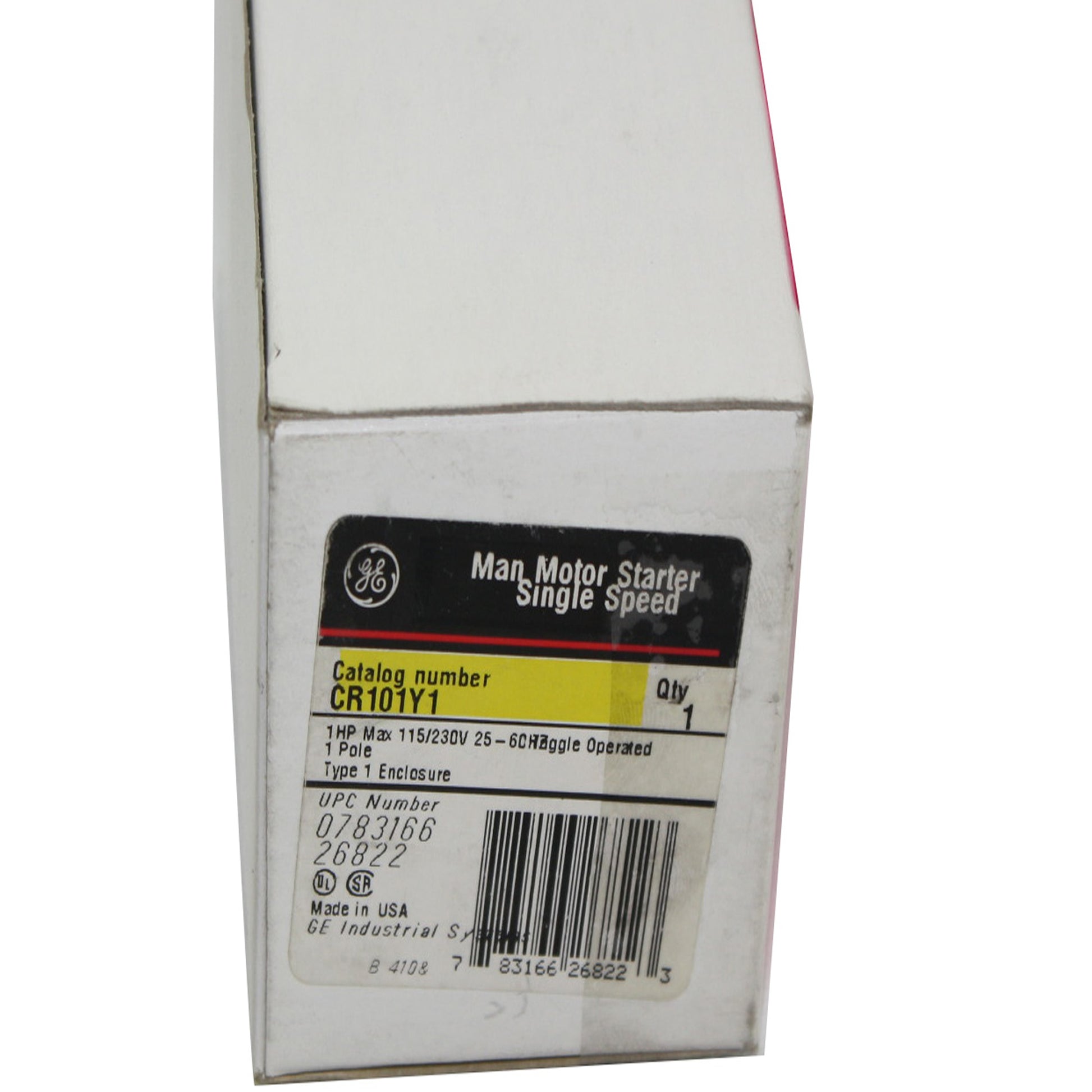 GENERAL ELECTRIC GE CR101Y1 MANUAL MOTOR CONTROL TOGGLE SWITCH 230V General electric ge cr101y1 manual motor control toggle switch 230v