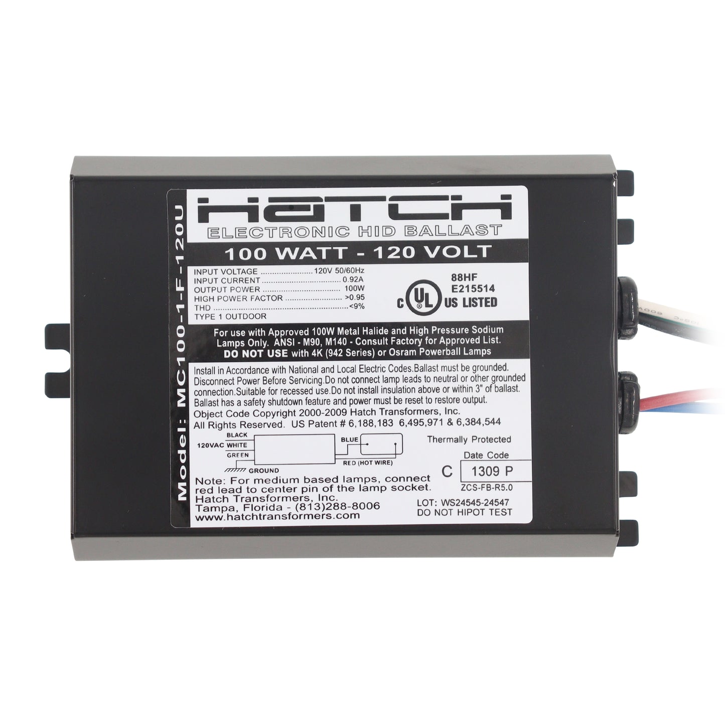 Hatch Lighting MC100-1-F-120U